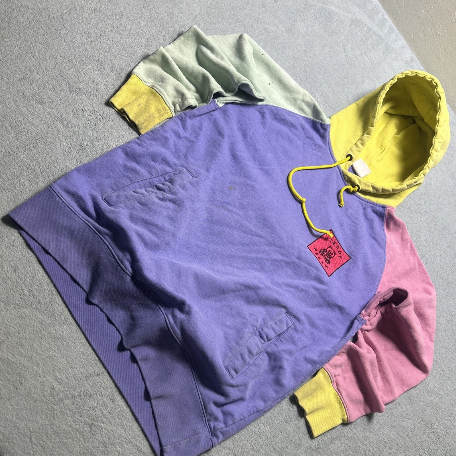 Teddy Fresh Teddy Fresh Color Block Pastel Hoodie Small Patchwork Stains Size US S / EU 44-46 / 1 - 12 Thumbnail
