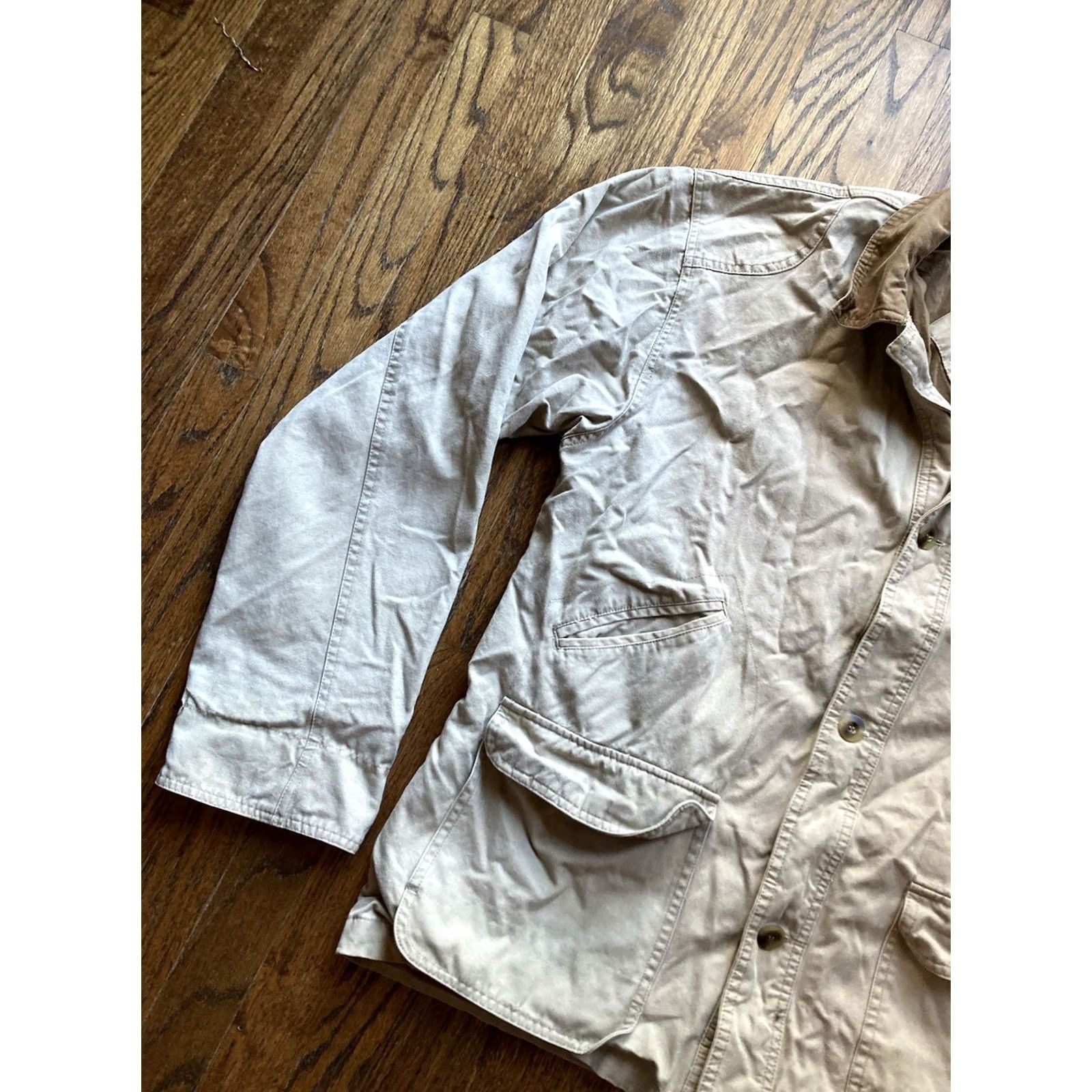 Vintage VINTAGE Duxbak Jacket Mens Size Medium Beige Tan Hunting Cotton Button Size US M / EU 48-50 / 2 - 2 Thumbnail