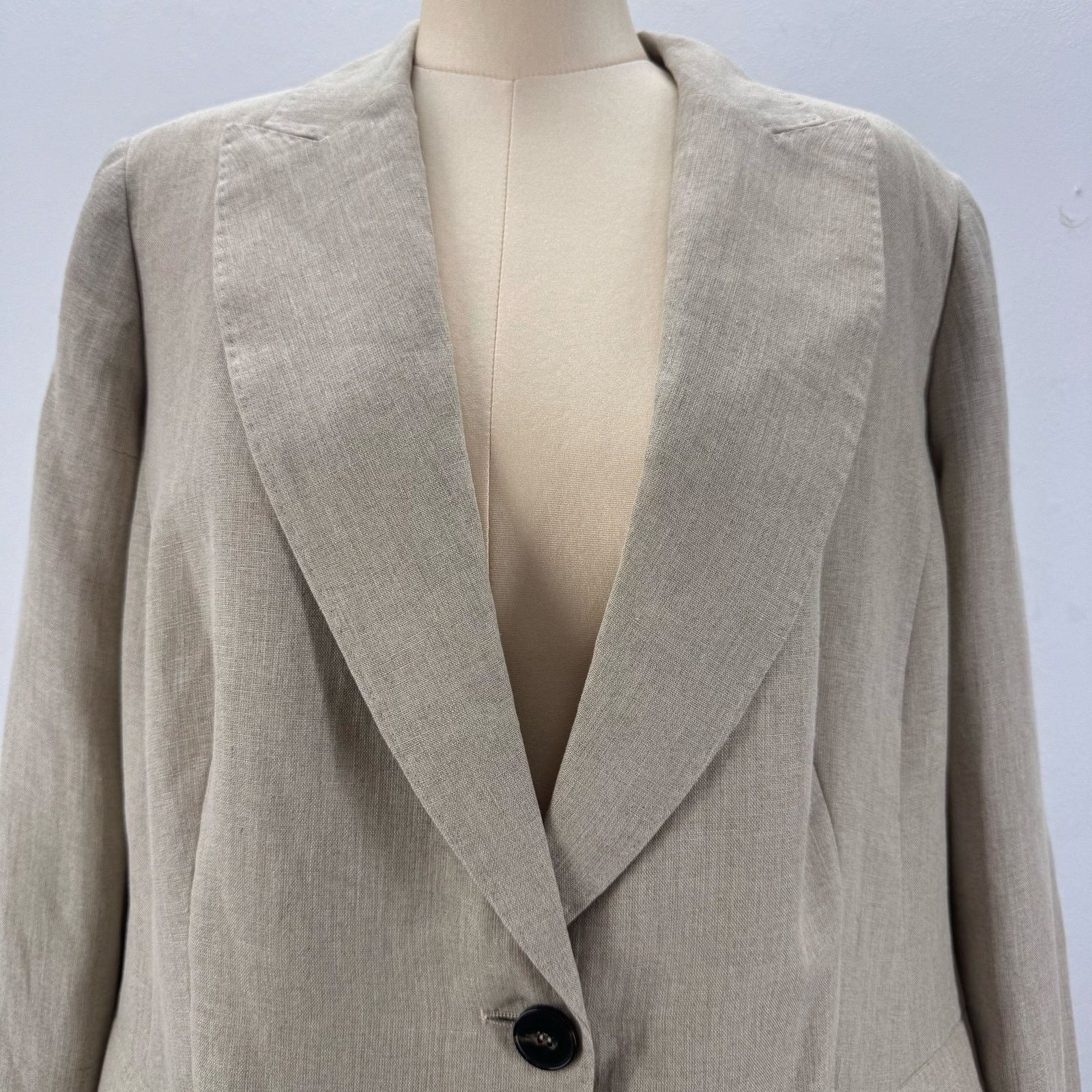 Marina Rinaldi Marina Rinaldi Linen Beige Blazer Jacket Plus sz 22 Neutral Size 3XL / US 20-22 - 2 Thumbnail