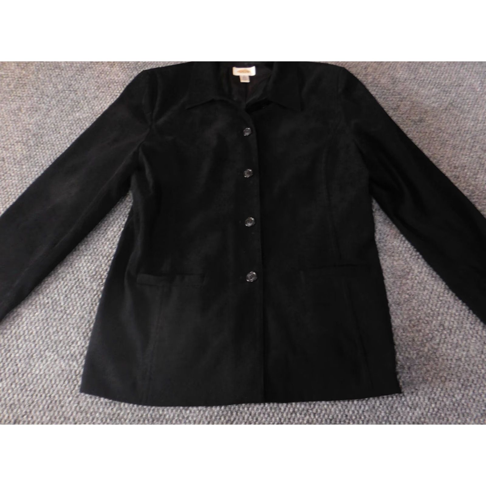 Talbots Talbots Jacket Black Strech Classic Trench Coat Medium Womens Polyester Button Long Sleeve Solid Mid-Length Casual Fall Spring Retro? Size M / US 6-8 / IT 42-44 - 2 Thumbnail