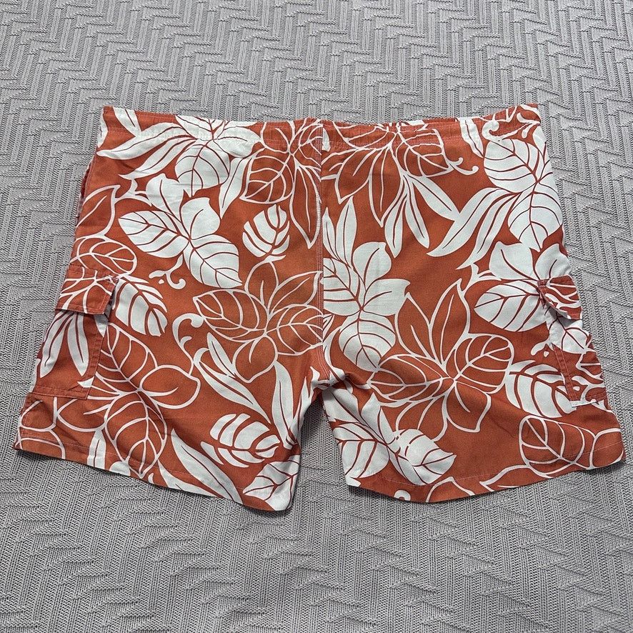 Castaway Clothing Castaways orange Hawaiian flower swim trunks size XL Size US 38 / EU 54 - 2 Thumbnail