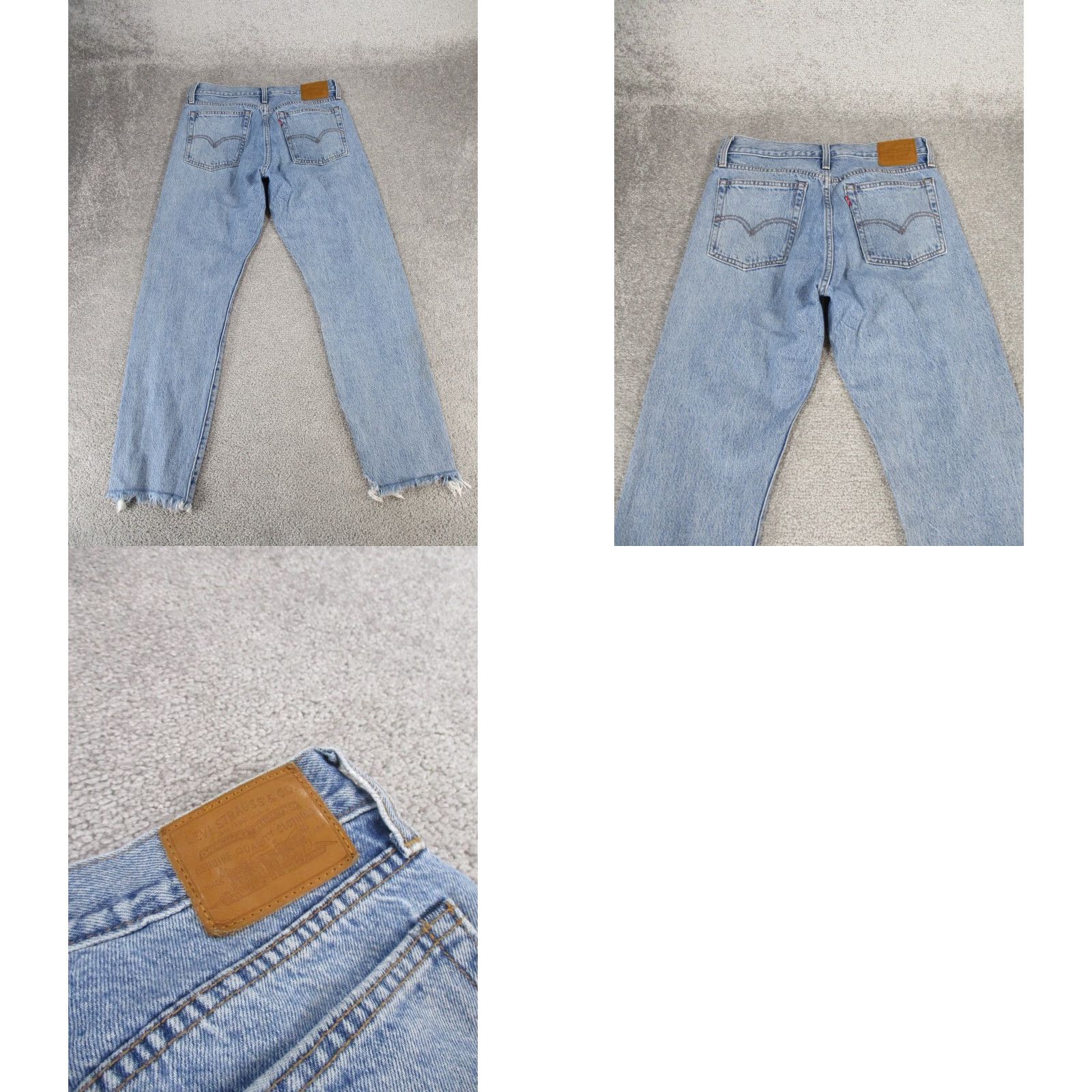 Levi's Levi's Wedgie Jeans Womens 27 Light Wash Denim Button Fly Frayed Hem Blue 27 Jeans Women's Tapered High Rise Casual 90s+ Mens? Size 27" / US 4 / IT 40 - 9 Thumbnail
