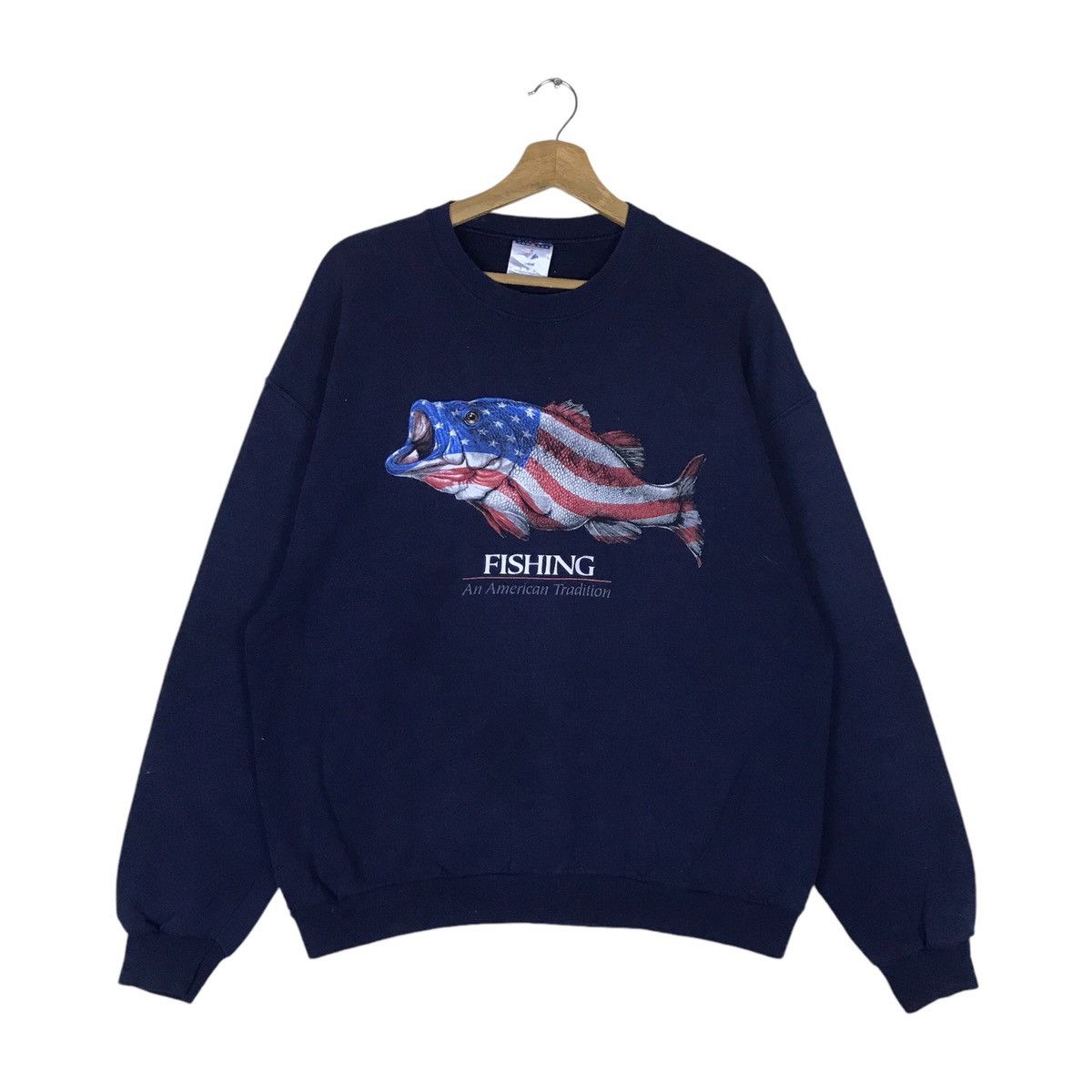 Jerzees Vintage Jerzees Fishing An American Tradition Pullover Size US L / EU 52-54 / 3 - 1 Thumbnail