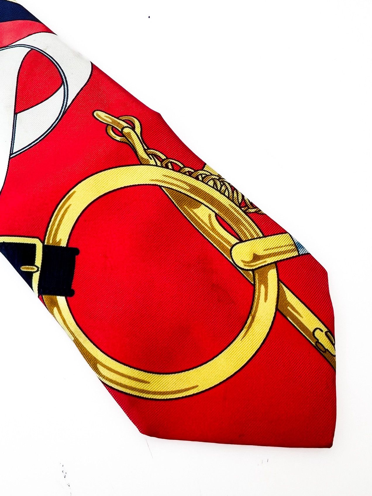 Hermes Vintage Hermes Paris Men's Necktie Equestrian Horsebit Tie Size ONE SIZE - 2 Thumbnail