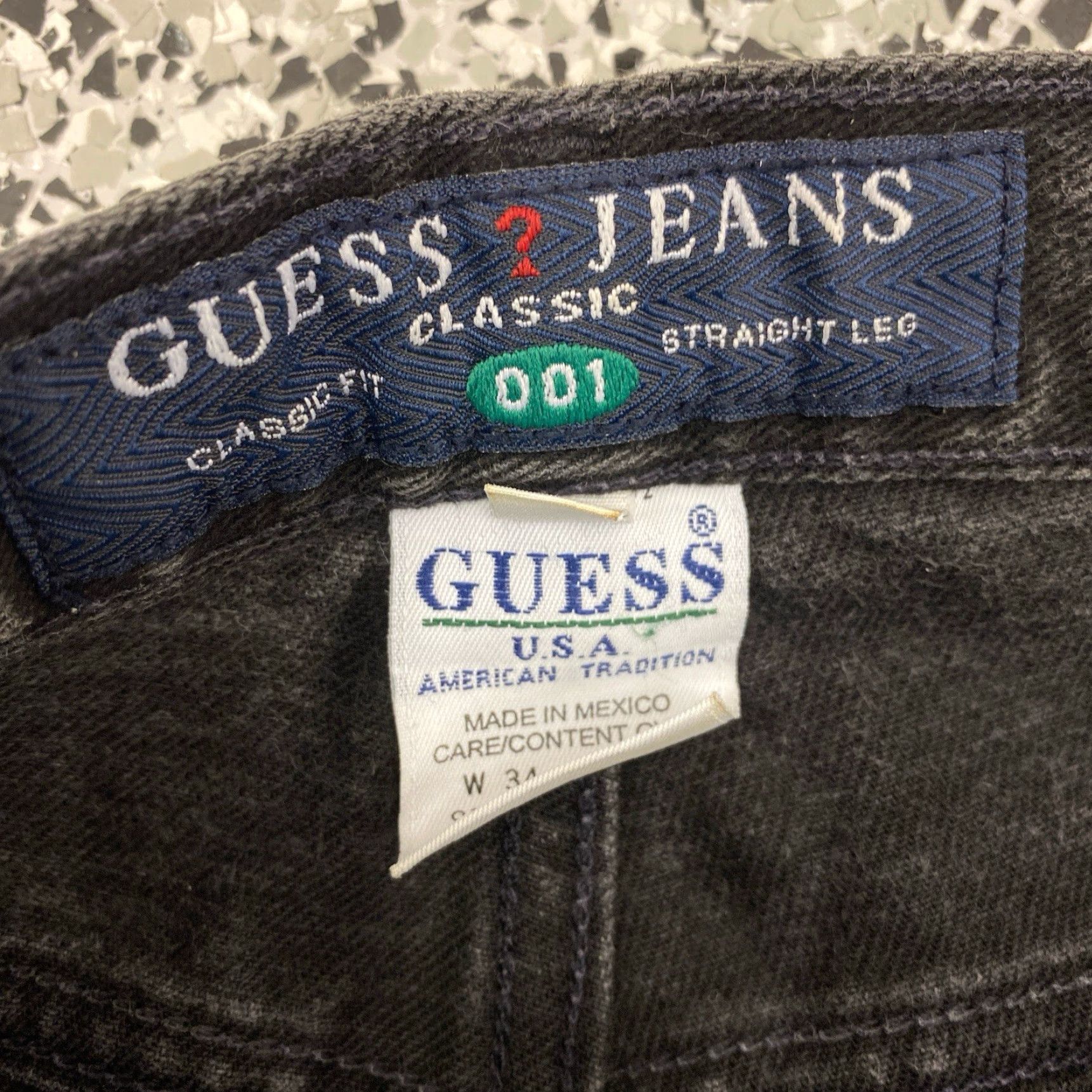 Guess VINTAGE GUESS Jeans 90s Black Washed Classic Fit Straight Leg 30x33 Men Regular Denim 90s Theme Size US 30 / EU 46 - 3 Thumbnail