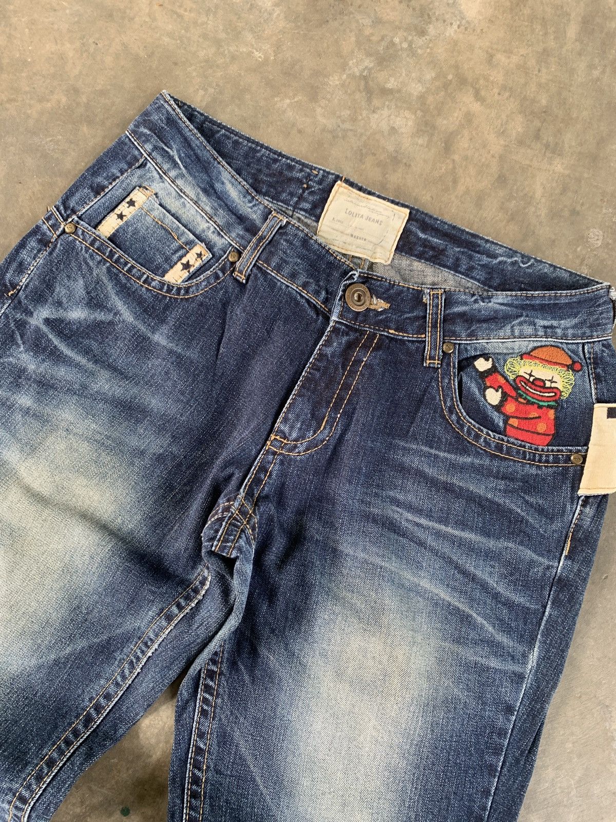 Japanese Brand Lolita circus embroidery whiskered jeans Size 34" / US 12 / IT 48 - 7 Thumbnail