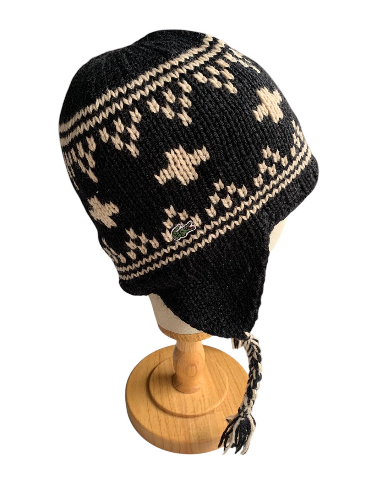 Japanese Brand LACOSTE EARFLAP KNITTED RARE WINTER SESSIONS BEANIE HATS Size ONE SIZE - 1 Thumbnail