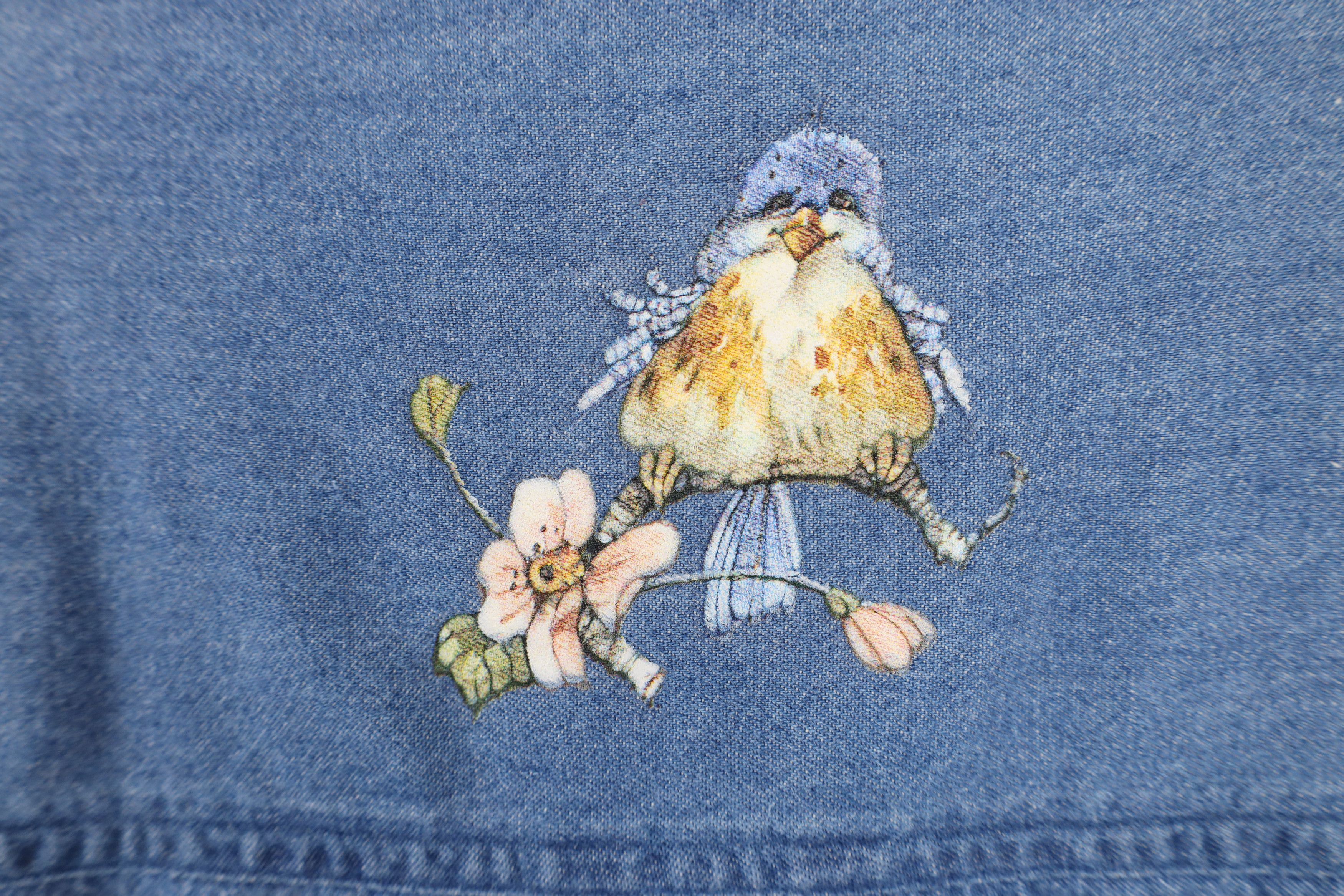Vintage Vintage 90s Streetwear Bird Short Sleeve Denim Button Shirt Size M / US 6-8 / IT 42-44 - 11 Thumbnail