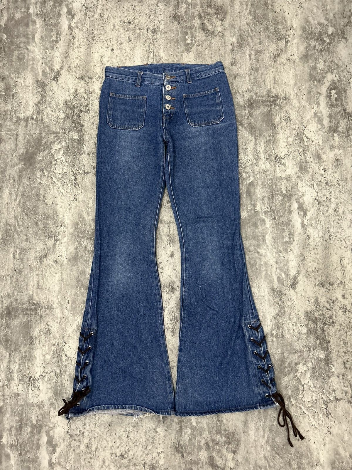 If Six Was Nine × Japanese Brand × Le Grande Bleu (L.G.B.) Vintage Fiftyh’s Campany Lace Leg Super Flare Pans Size US 28 / EU 44 - 1 Thumbnail