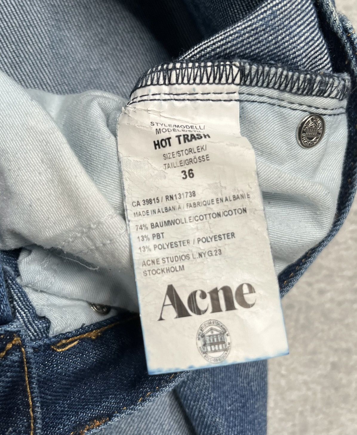 Acne Studios Vintage Blue Acne Studio Straight Leg Jeans Trash Ripped Size 29" - 7 Thumbnail