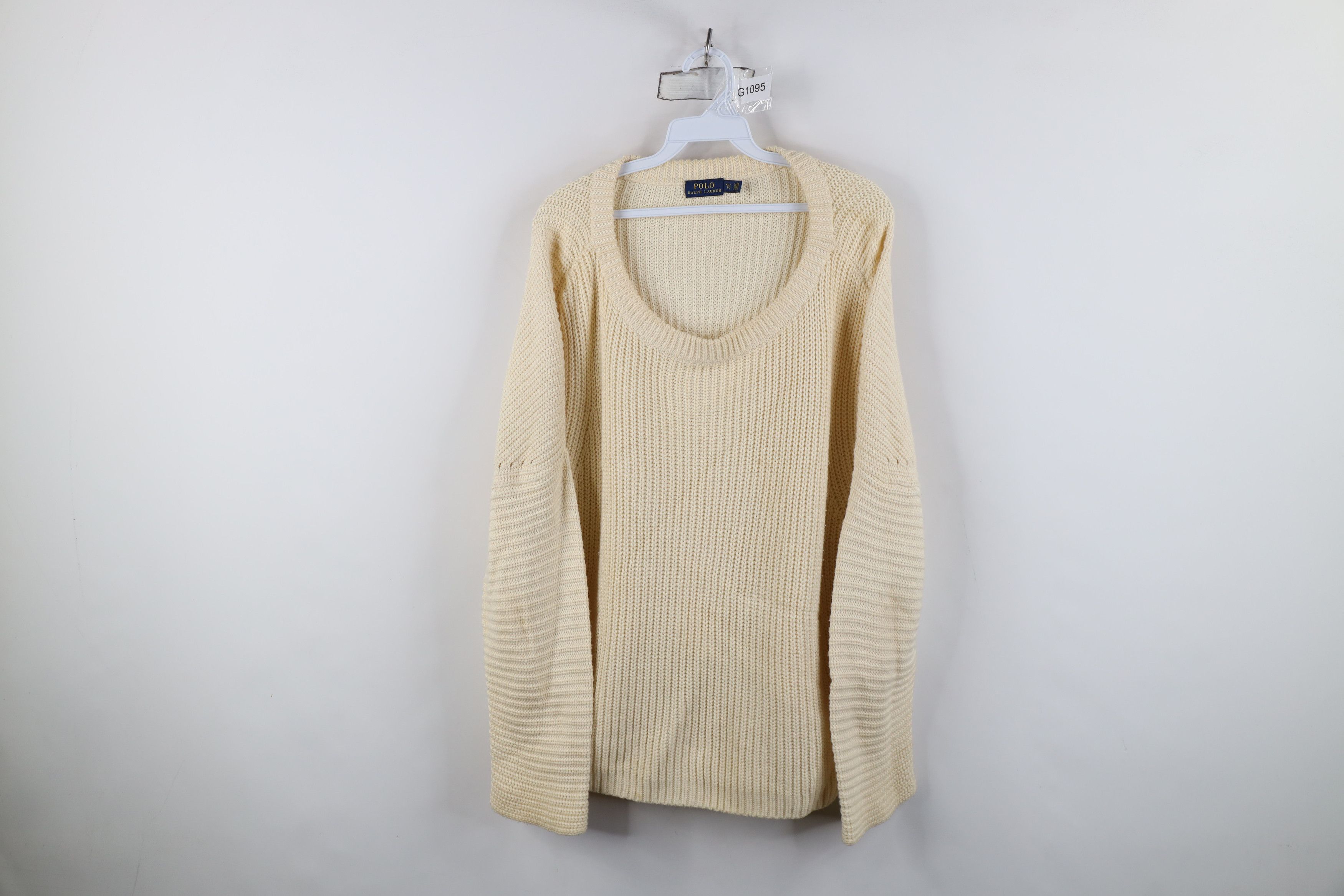Ralph Lauren Ralph Lauren Ribbed Knit Slouchy Crewneck Sweater Beige Size XL / US 12-14 / IT 48-50 - 1 Thumbnail