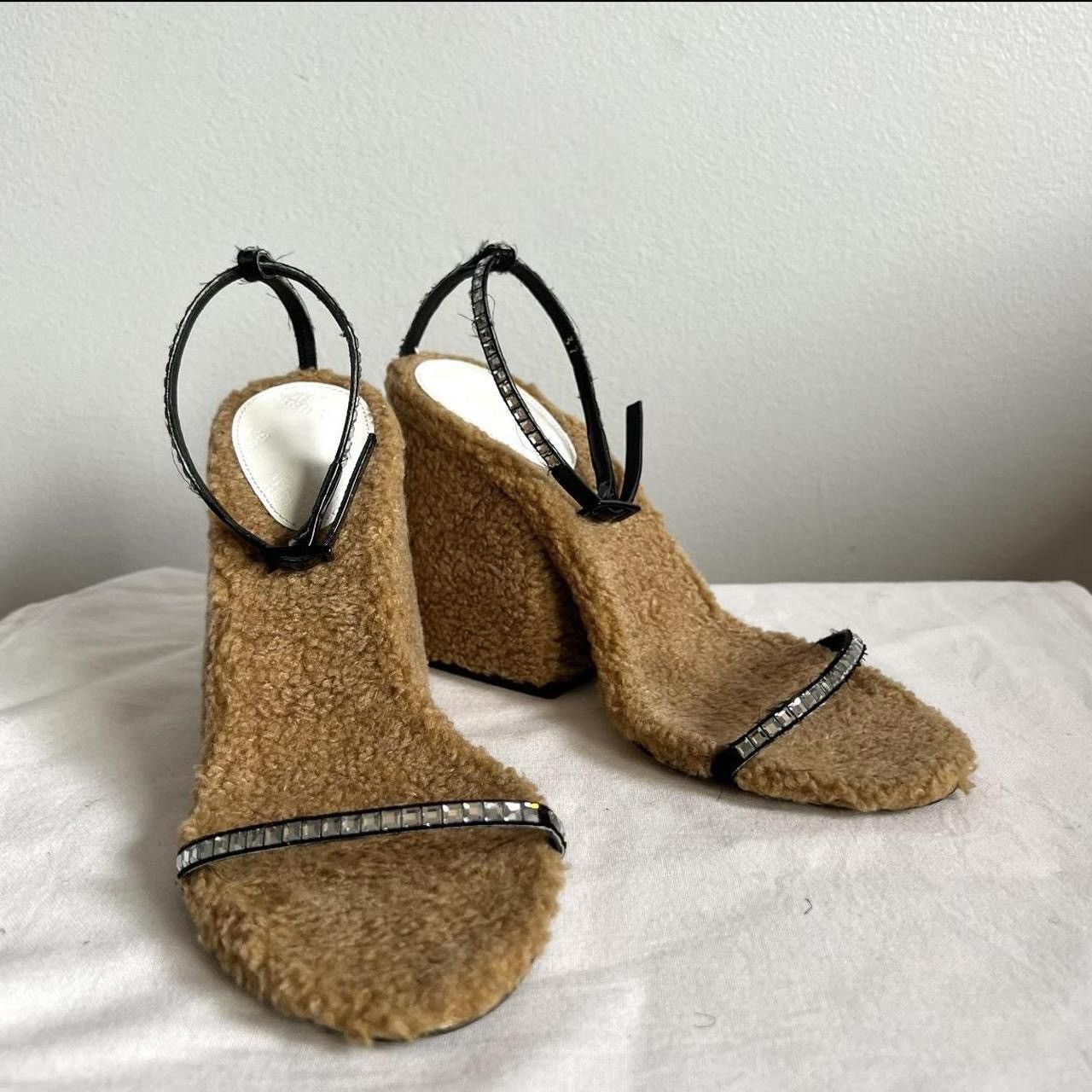 image of Avant Garde x Maison Margiela Fur Heel Shoes in Tan, Women's (Size 7)
