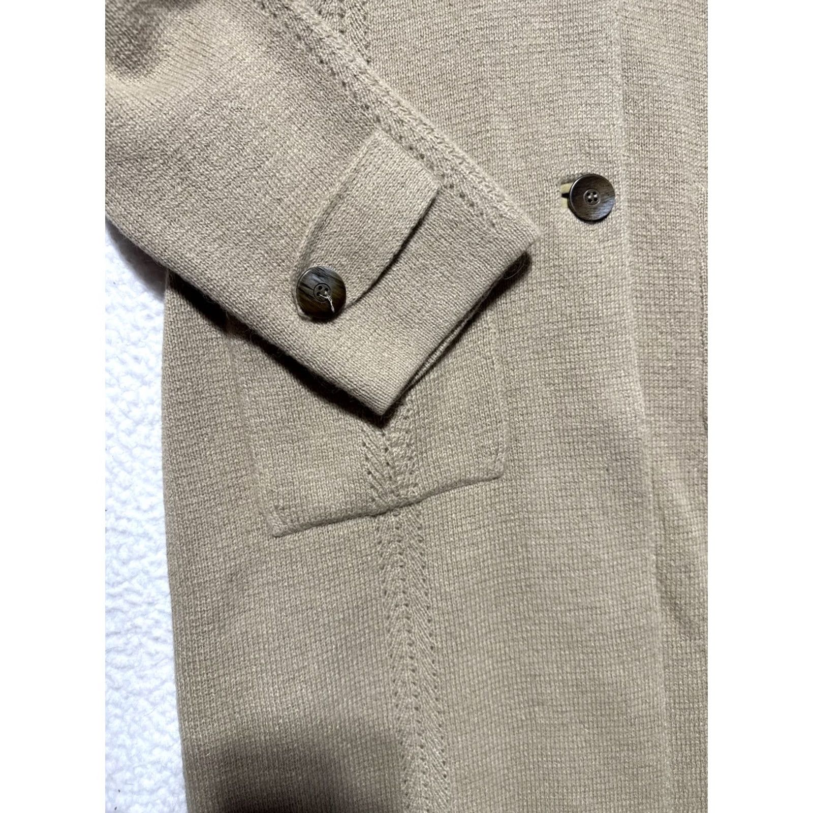 Talbots Talbots Cardigan Jacket Sweater 100% Alpaca Duster with Buttons Khaki Beige Large Women Size L / US 10 / IT 46 - 3 Thumbnail