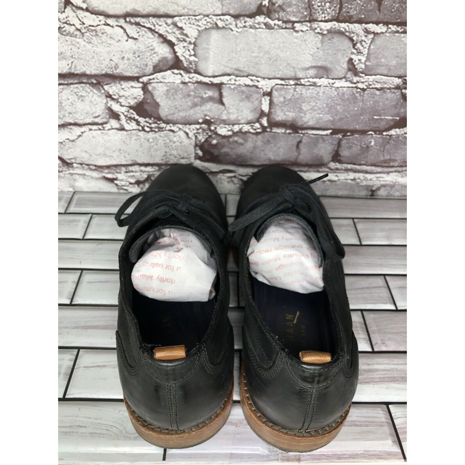 Cole Haan Cole Haan Grand Os. Black Leather Nubuck Casual Oxfords Shoe Size US 10 / EU 43 - 14 Thumbnail