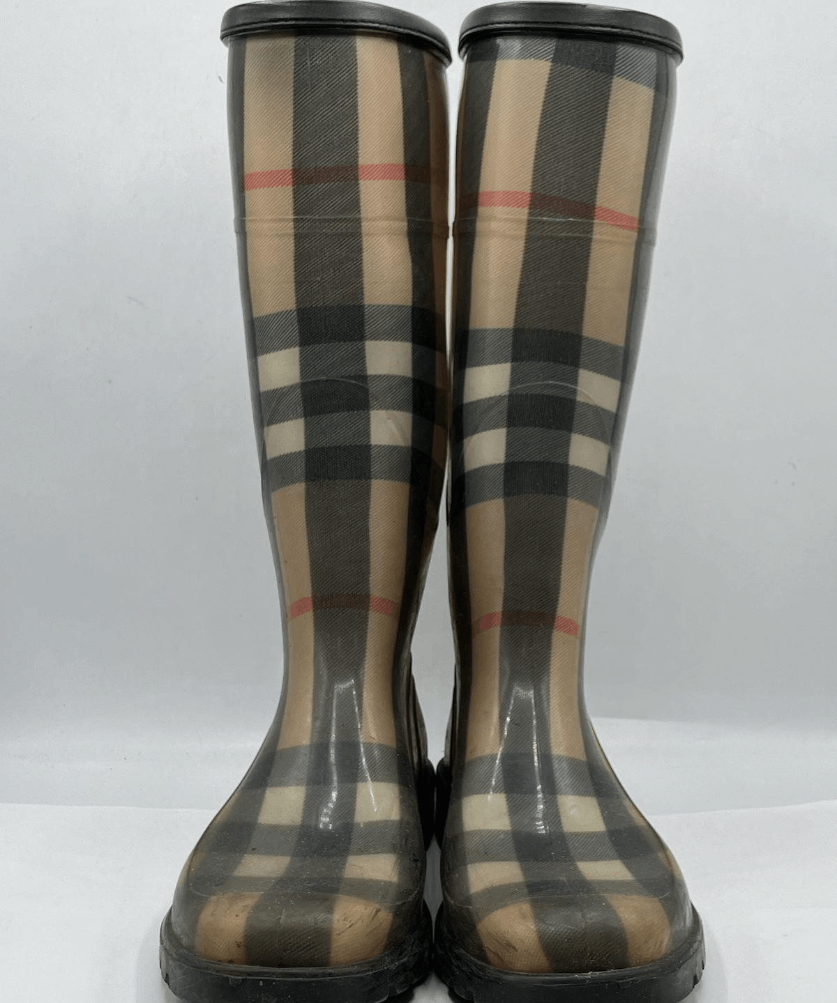 Burberry Burberry Made in Italy Check Pattern Mid Calf Rain Boots Size US 6 / IT 36 - 2 Thumbnail