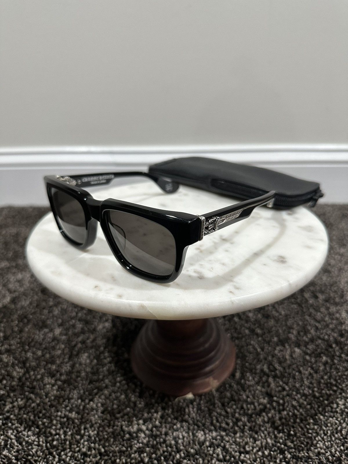 Chrome Hearts Chrome Hearts Box Officer Silver Dagger Black Sunglasses Size ONE SIZE - 1 Thumbnail