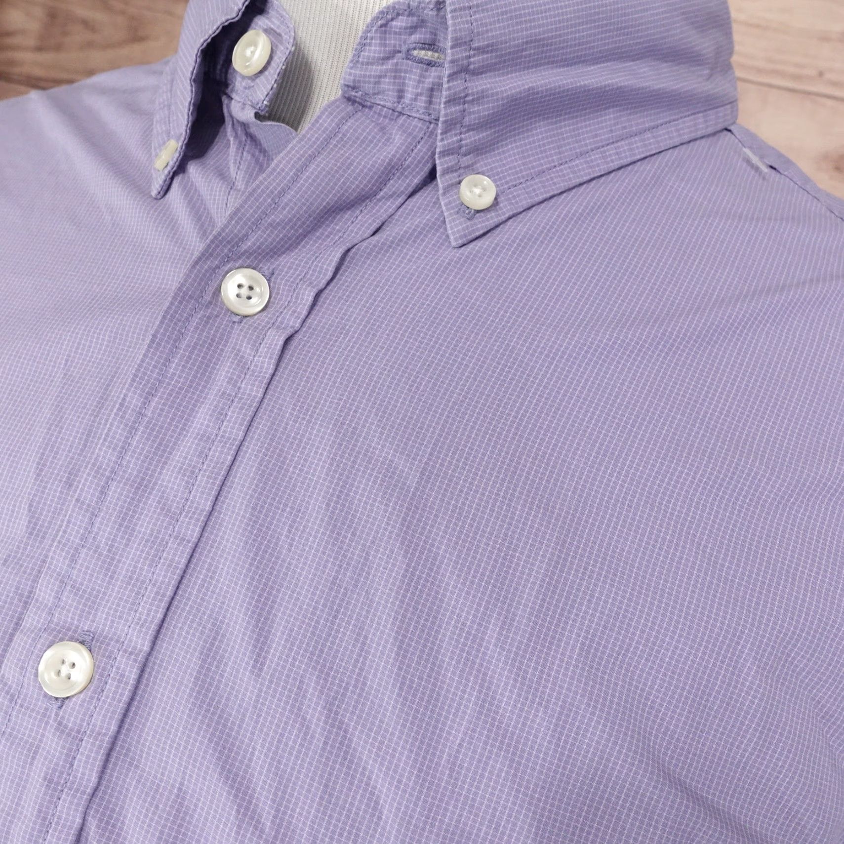 Roundtree & Yorke VINTAGE None Casuals Shirt Long Sleeve Adults 3XL Purple Check Cotton Business Formal Party Winter Men's Size US XXL / EU 58 / 5 - 2 Thumbnail
