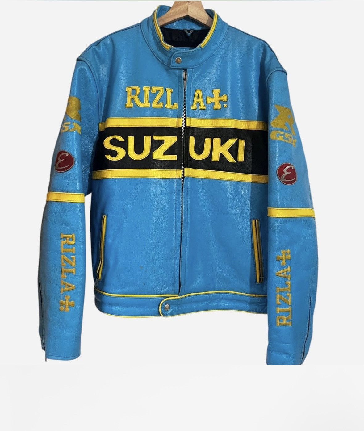 Blue Suzuki Leather Racking Jacket