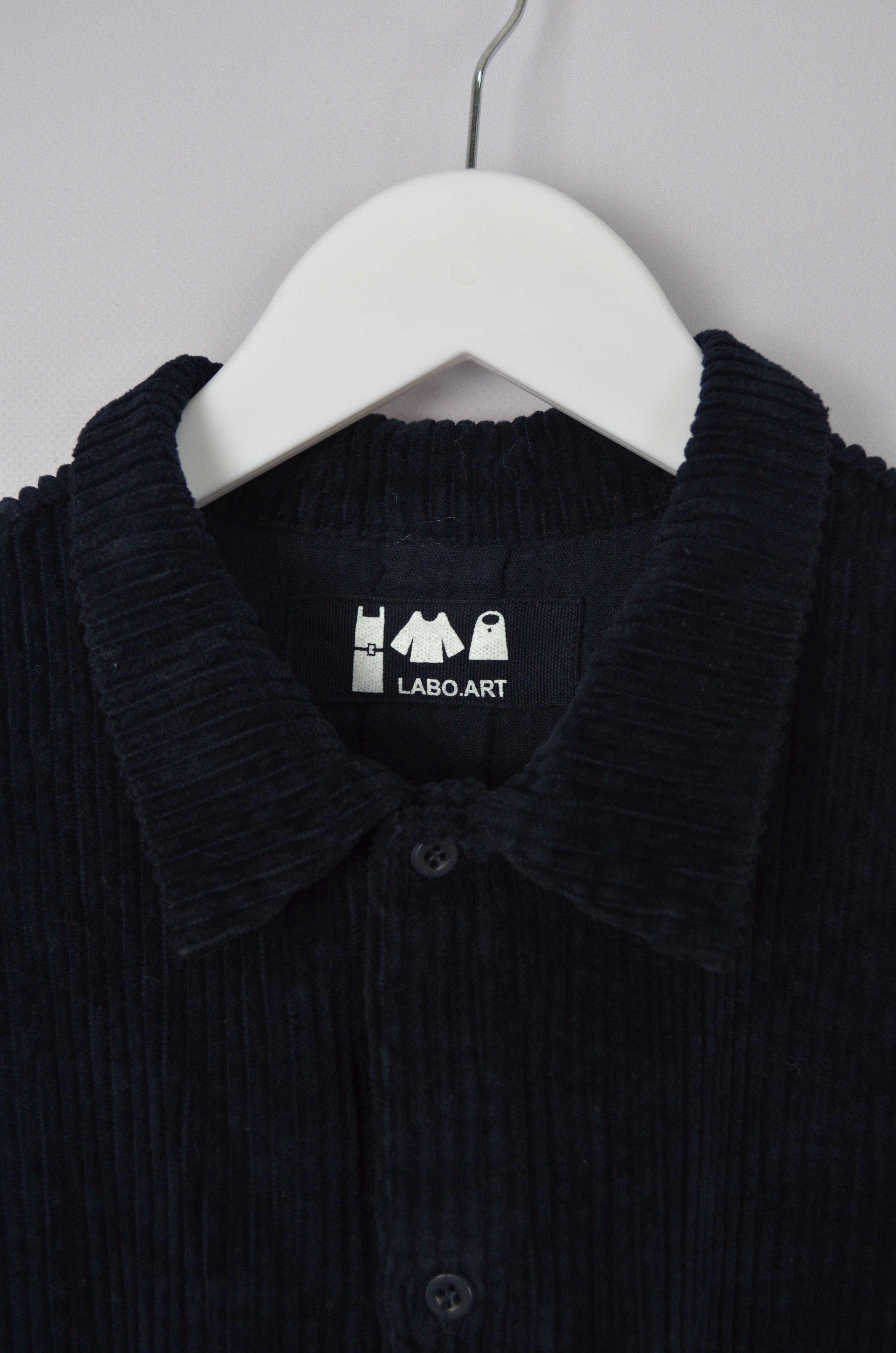 Designer Labo.Art Navy Corduroy Long Shirt Pockets Size 1/S Italy Size S / US 4 / IT 40 - 9 Thumbnail
