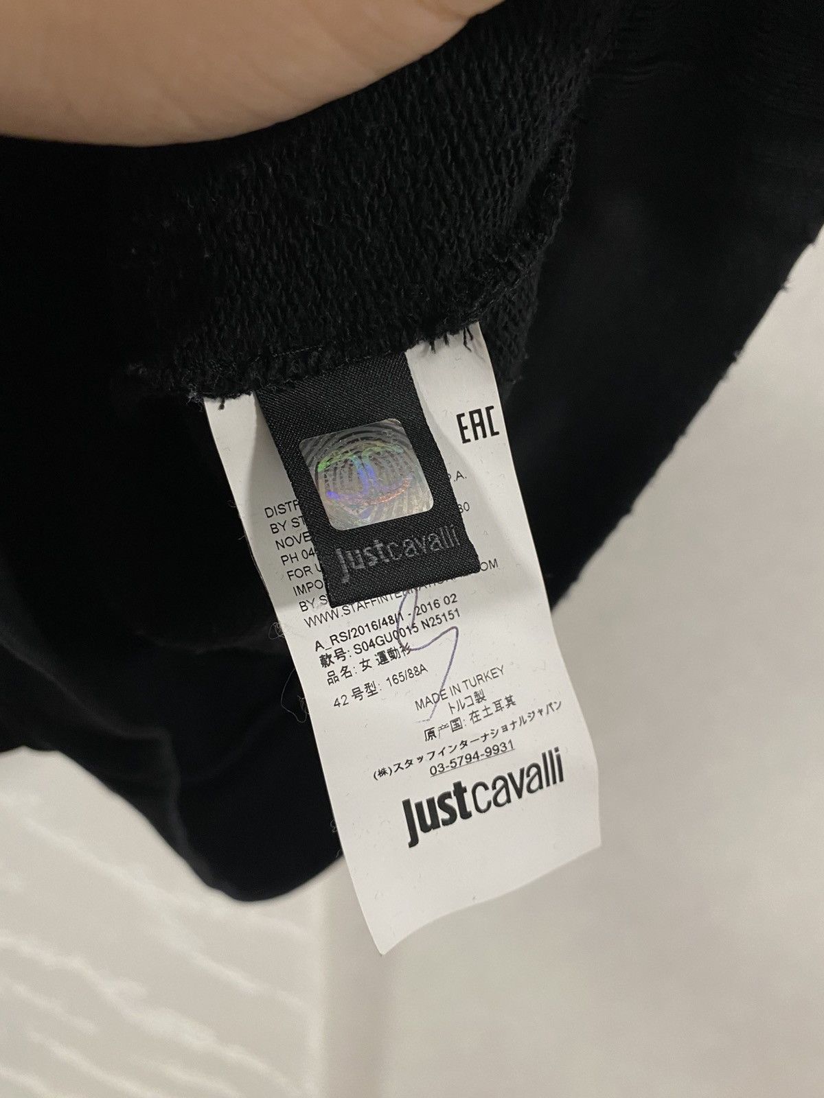 Just Cavalli Just Cavalli Black Distressed Sweatshirt Size: S (Oversized) Size US S / EU 44-46 / 1 - 7 Thumbnail