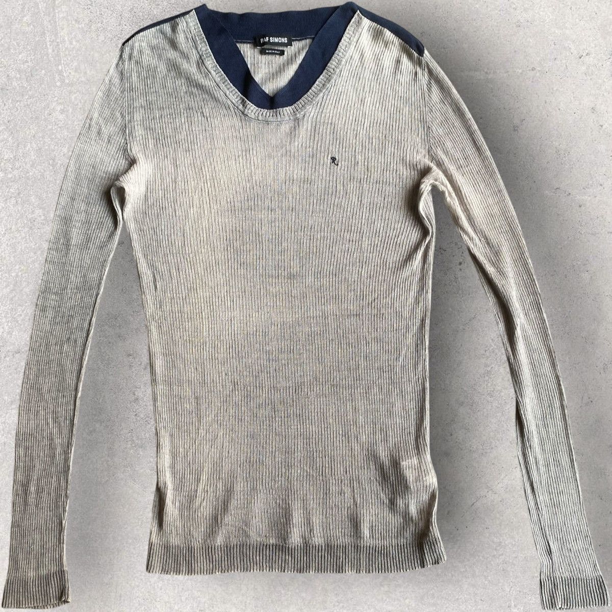 Raf Simons Raf Simons SS10 Linen Knit Contrast Collar Sweater Size US M / EU 48-50 / 2 - 1 Thumbnail