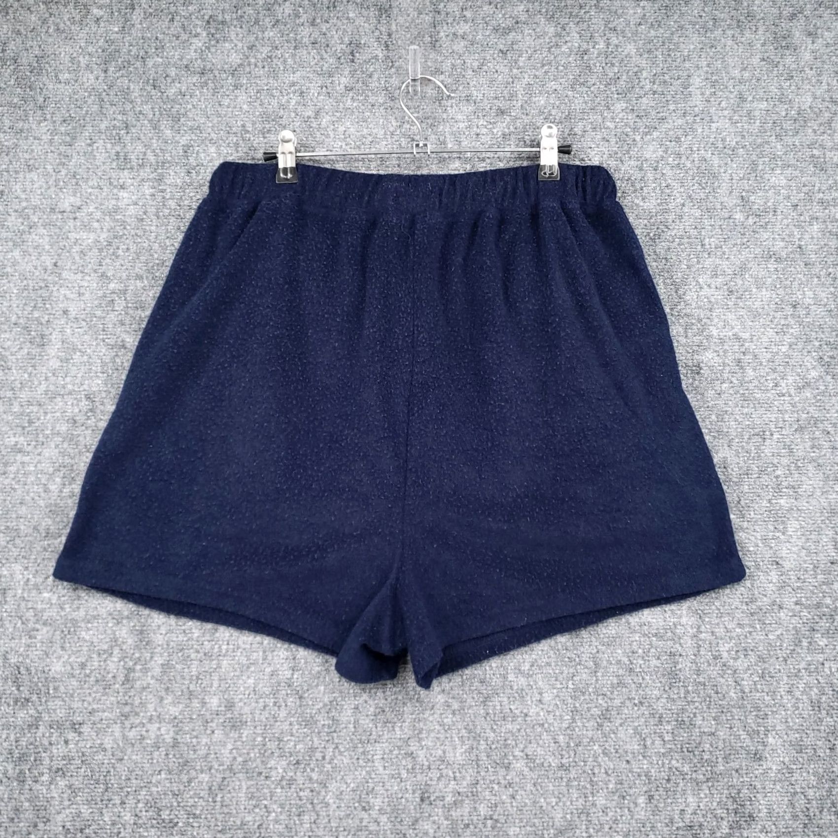 7 For All Mankind 7 For All Mankind Sleep Shorts Womens L Large Blue Fleece Lounge Drawstring Size 36" / US 14 / IT 50 - 2 Thumbnail