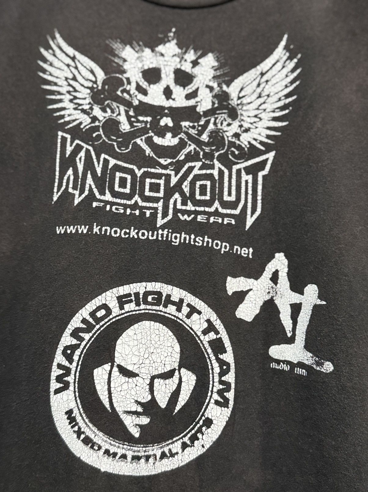 WWF Thrashed Wand Fight Team Knockout Sun Faded Tee Size US L / EU 52-54 / 3 - 3 Thumbnail