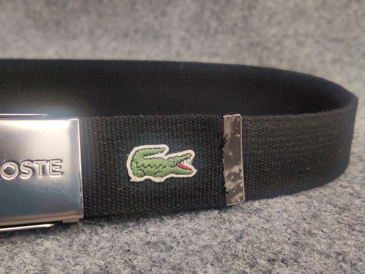 Lacoste Vintage 90's Lacoste Black Alligator Canvas Buckle Belt Y2K Size ONE SIZE - 4 Thumbnail