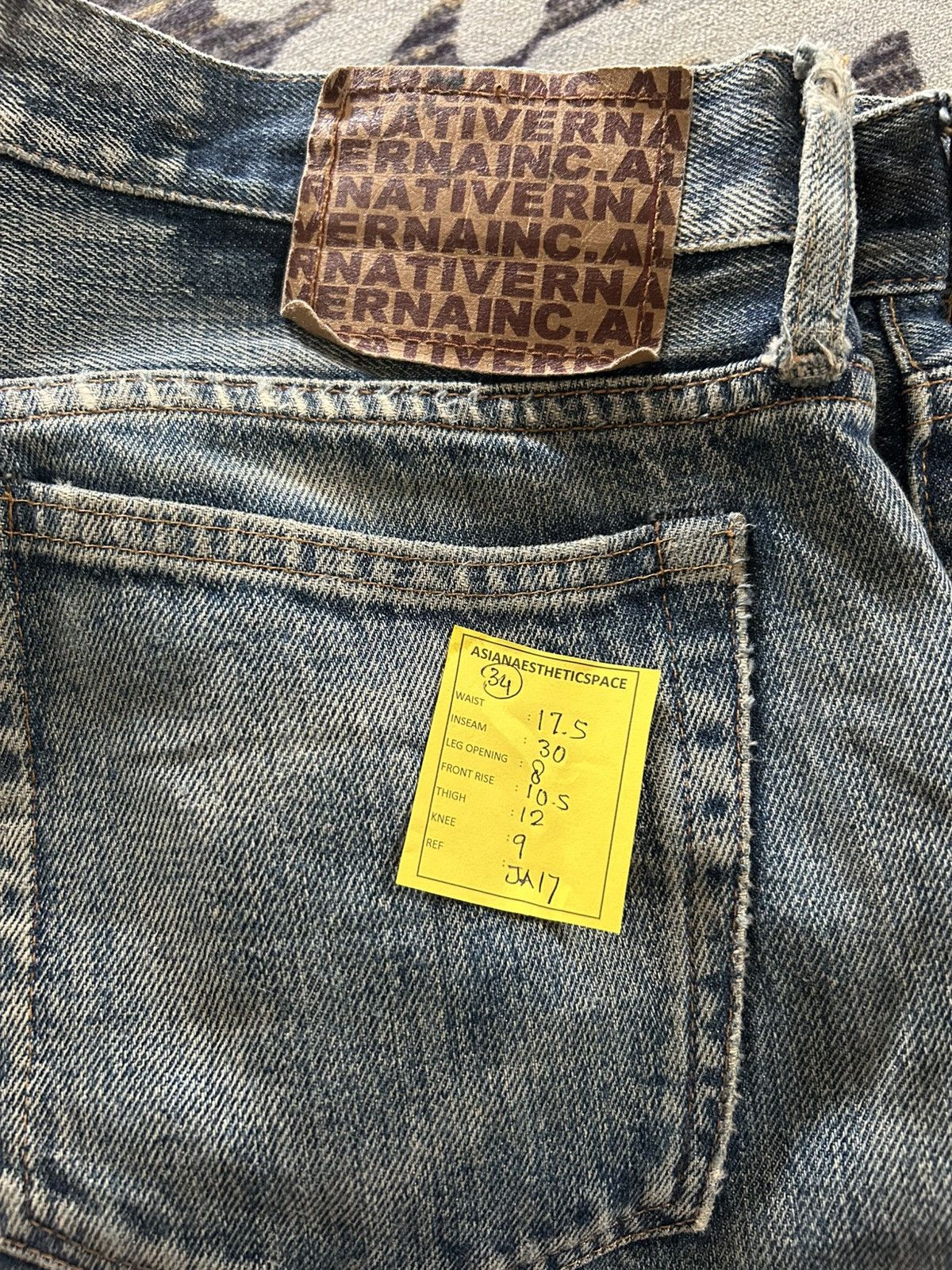 Le Grande Bleu (L.G.B.) Vintage Rna Jeans Mud Washed Dirty Distressed Jeans Size US 34 / EU 50 - 16 Thumbnail