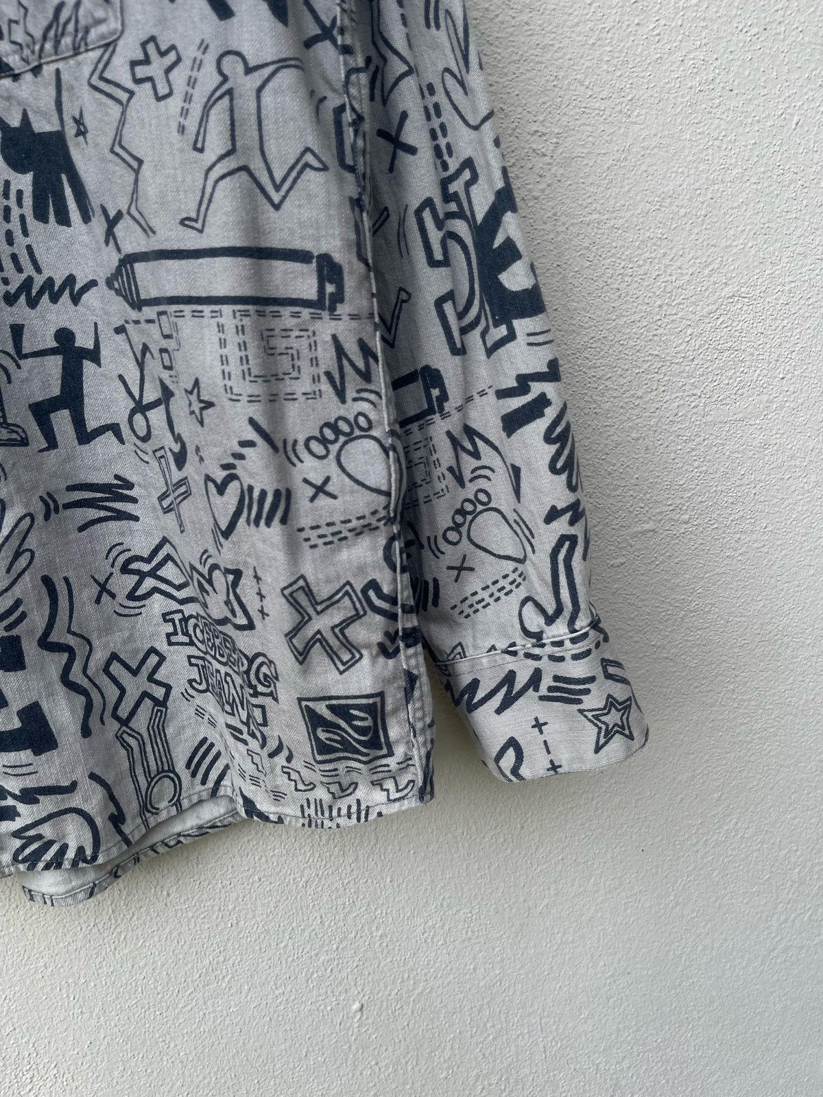 Iceberg × Keith Haring × Vintage 90s Iceberg Keith Haring Fullprint Button Shirt Size US M / EU 48-50 / 2 - 11 Thumbnail
