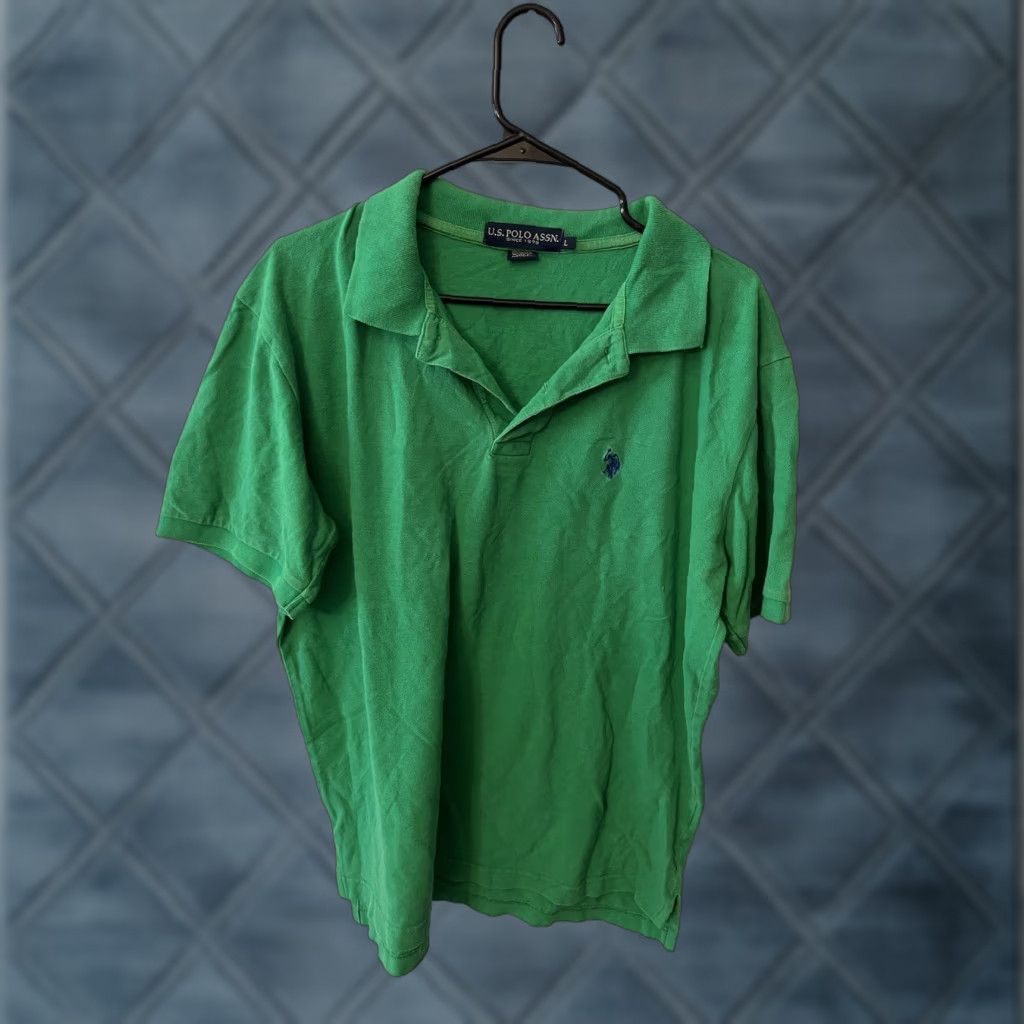 Vintage US Polo Assn. Green Short Sleeve Collared Polo Shirt Adult Large with Logo Mens Size US L / EU 52-54 / 3 - 1 Thumbnail