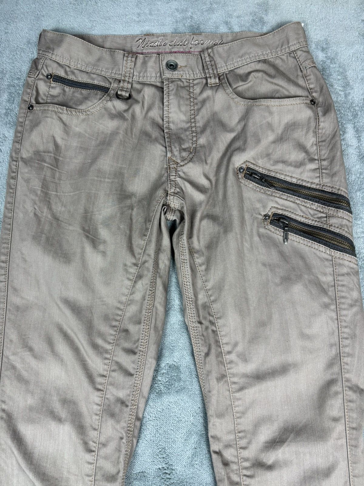 Japanese Brand Nicole Club Men Zipper Flared Pants. S0152 Size US 29 - 3 Thumbnail