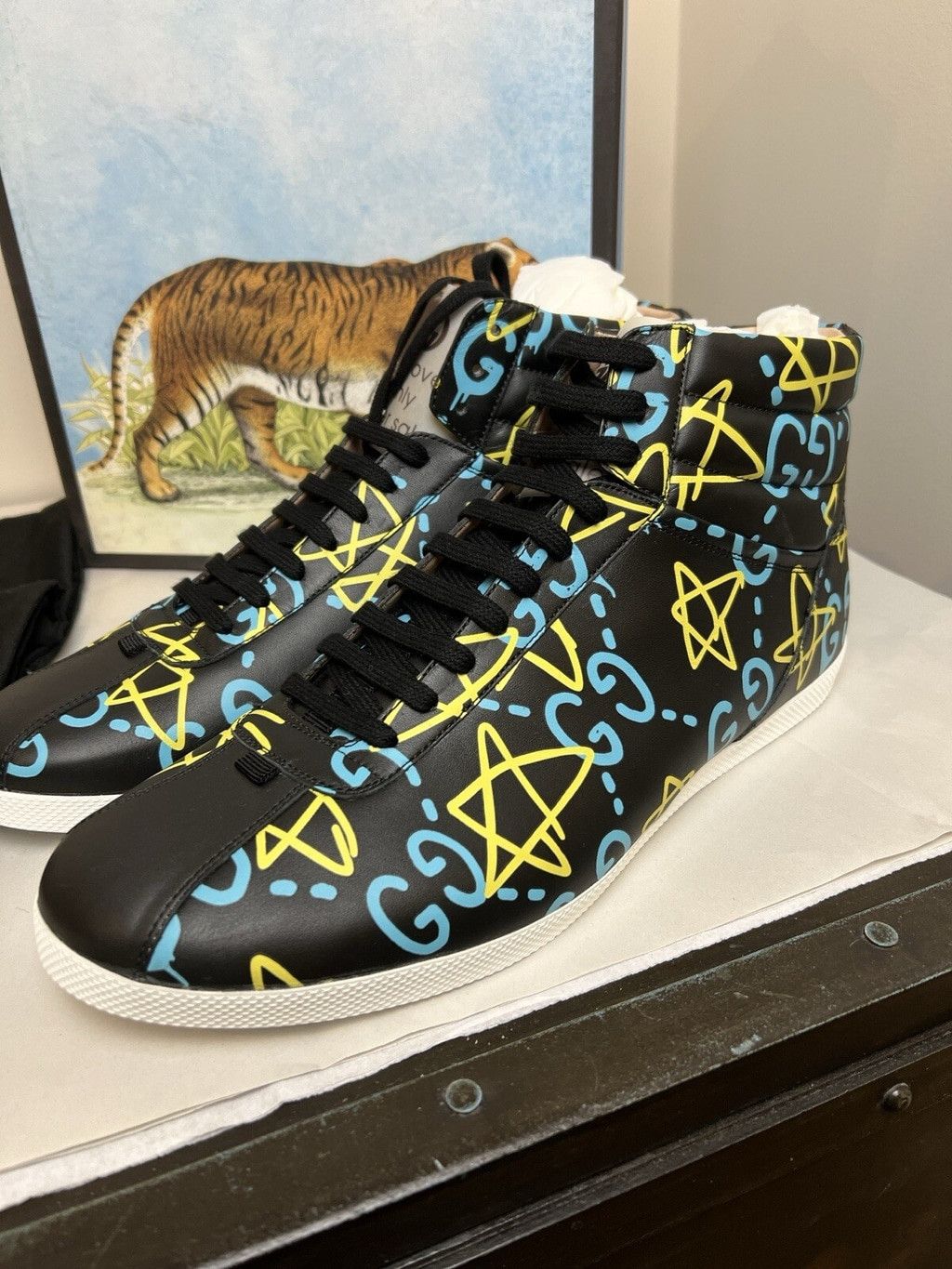 Gucci Gucci Ghost High Top Sneakers Apollo Limited Edition 9 Men Size US 9 / EU 42 - 3 Thumbnail