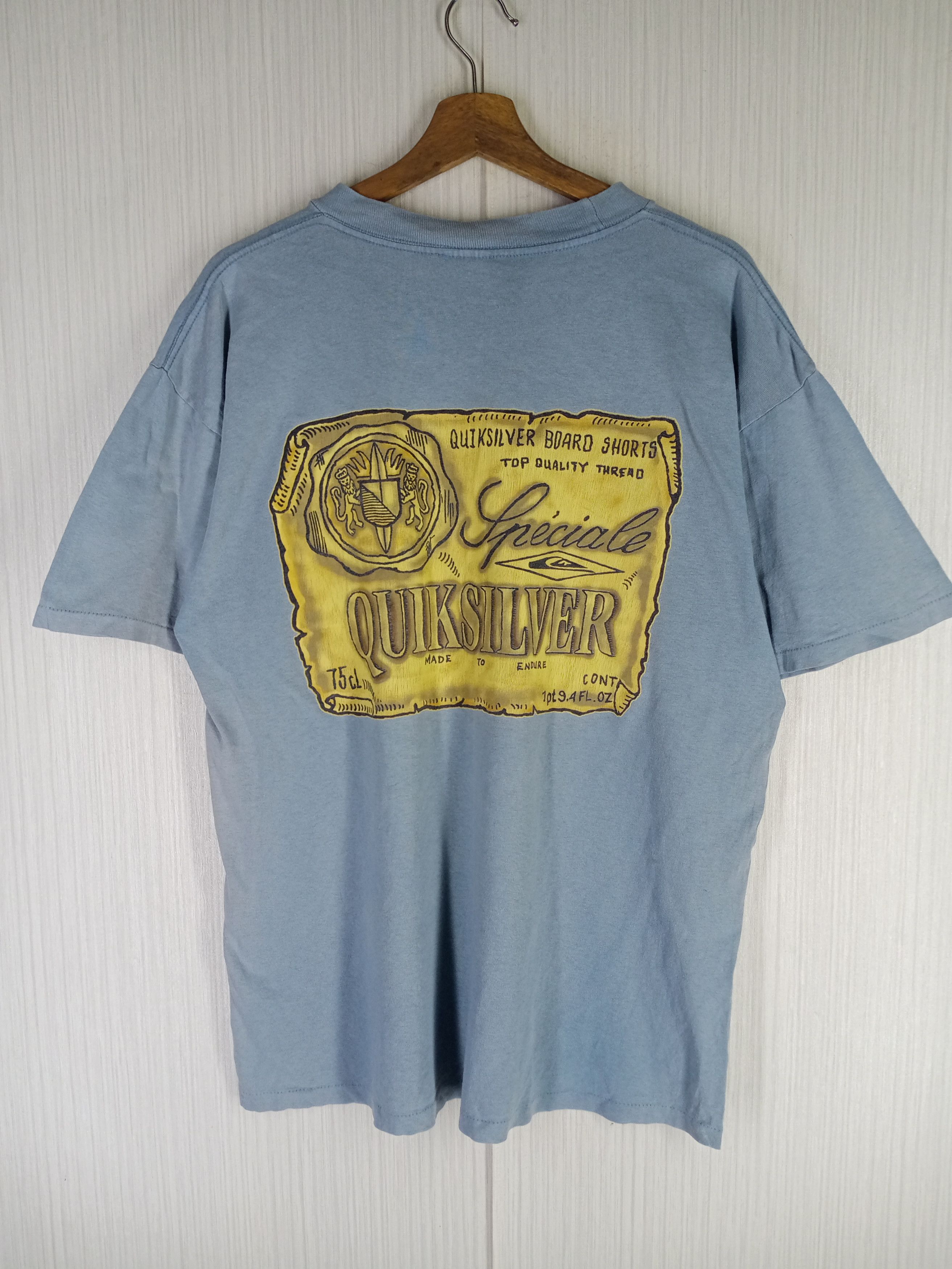 image of Quicksilver x Quiksilver Vintage 90's Quiksilver Big Logo Tshirt, Men's (Size Large)