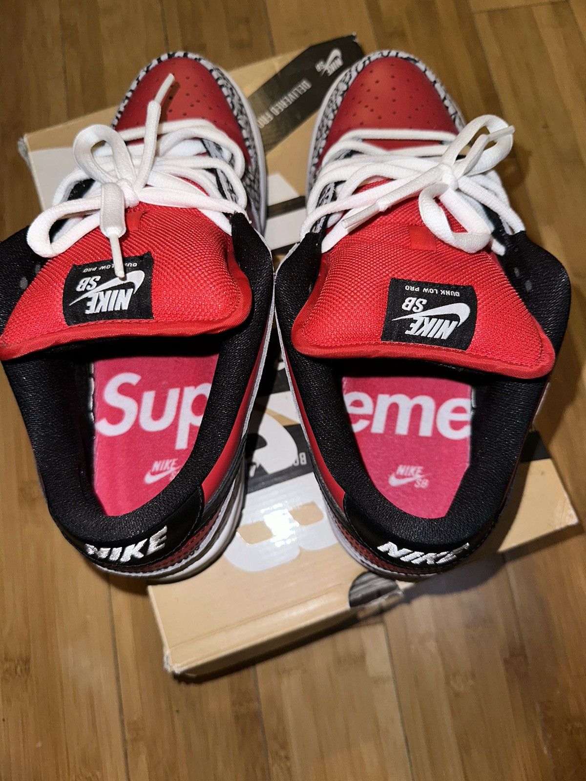 Supreme Red Cement Dunks - 2012 - sz 10