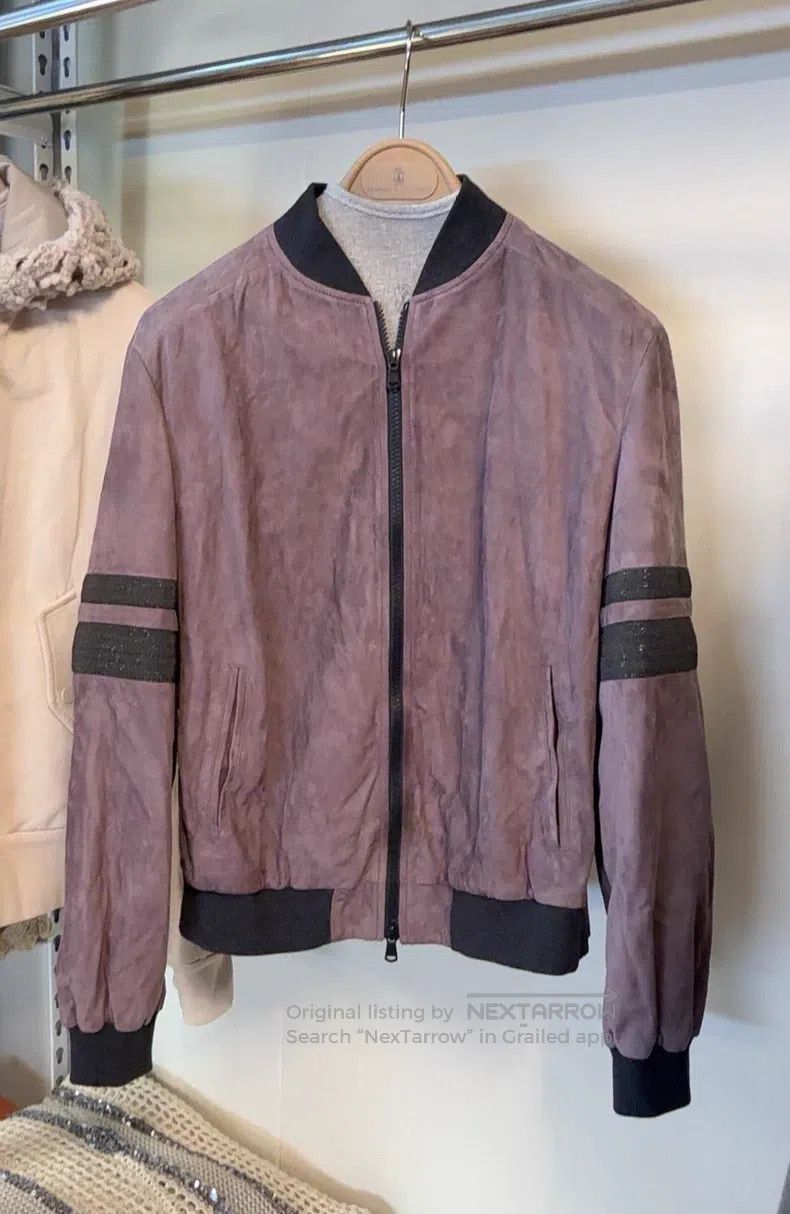 Brunello Cucinelli Brunello Cucinelli Suede Baseball Jacket Leather Coat Size XS / US 0-2 / IT 36-38 - 2 Thumbnail