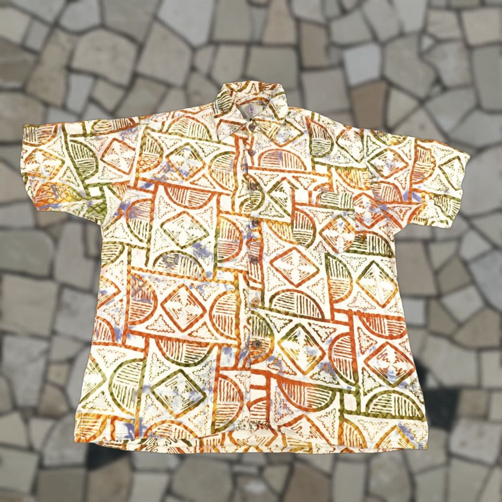 The Territory Ahead VINTAGE Territory Ahead Shirt Mens L Orange Geometric Rayon Camp Size US L / EU 52-54 / 3 - 1 Thumbnail