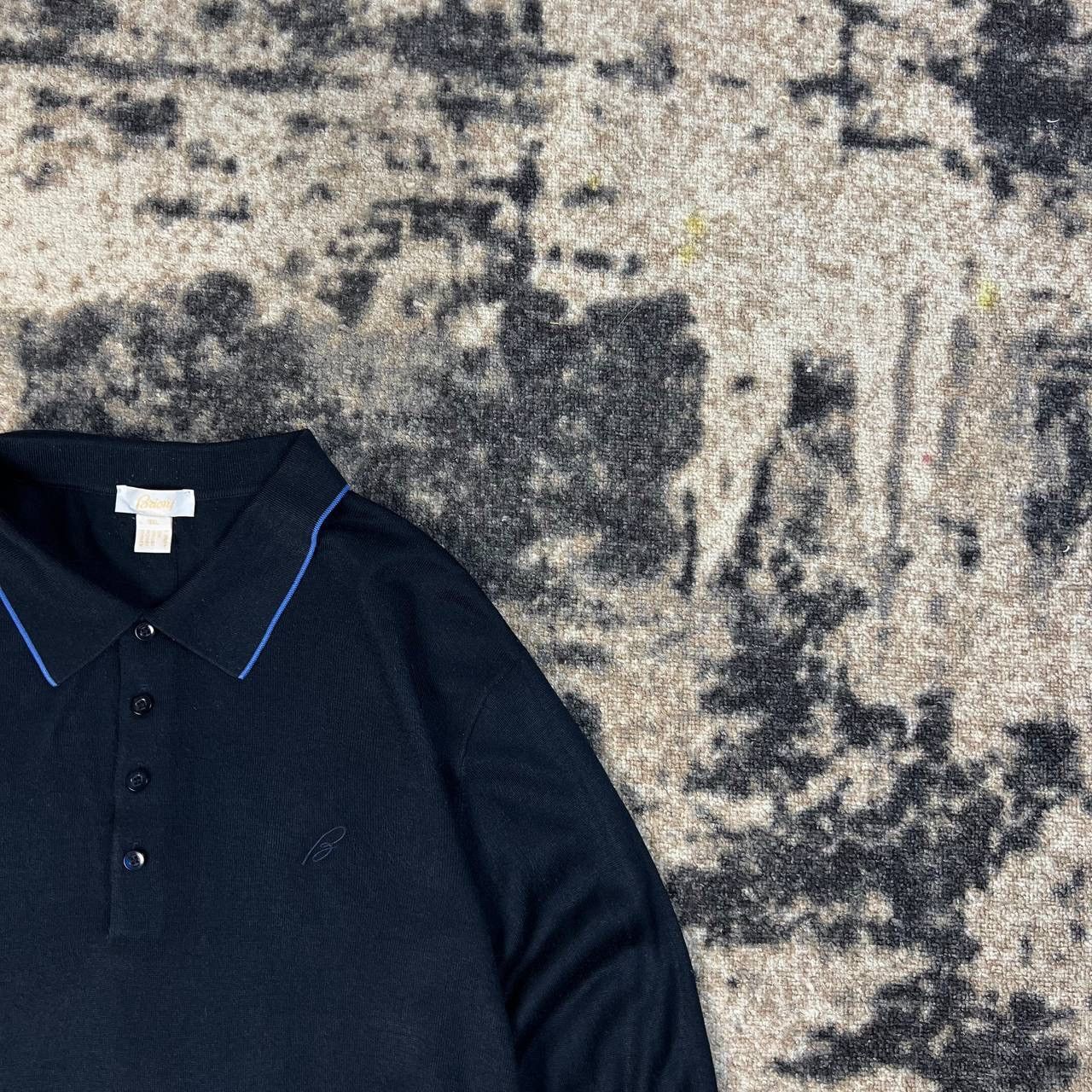 Brioni Brioni Mini Logo Archive Y2K Luxury Wool Rugby Sweater Size US XL / EU 56 / 4 - 2 Thumbnail