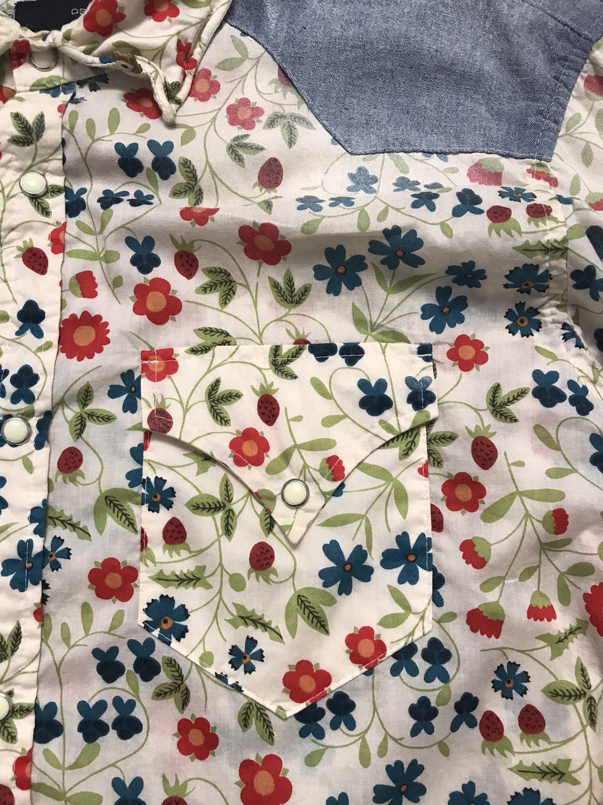 Designer × Dsquared2 2006 Dsquared2 Floral Western Denim Button Up Shirt Size US M / EU 48-50 / 2 - 9 Thumbnail