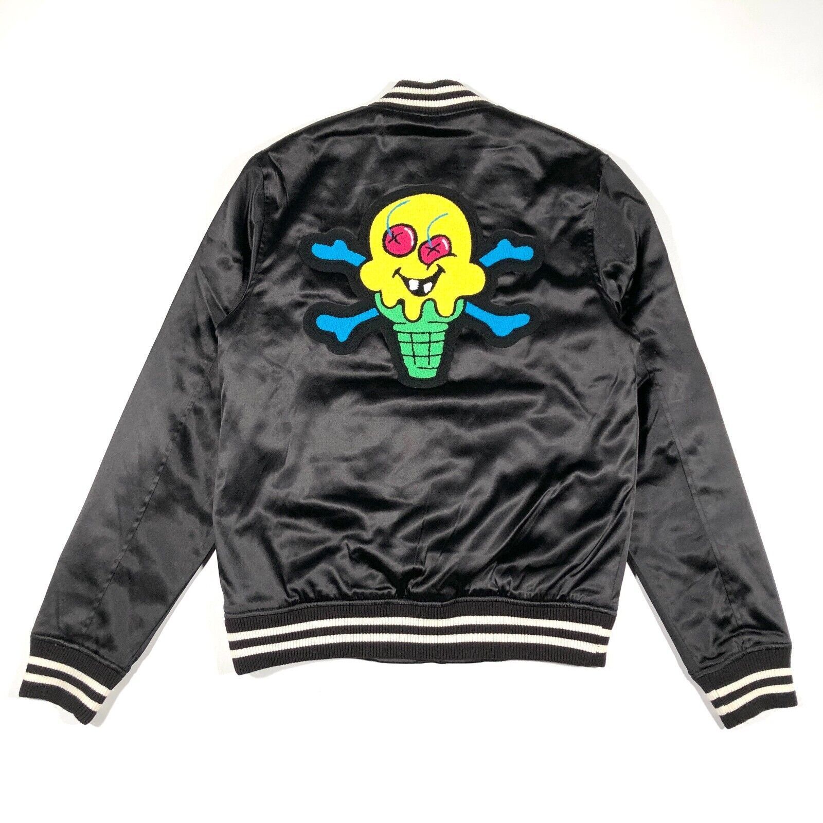 Billionaire Boys Club × Icecream SS22 Ice Cream Cone Logo Bones Black Satin Bomber Jacket Size US S / EU 44-46 / 1 - 7 Thumbnail