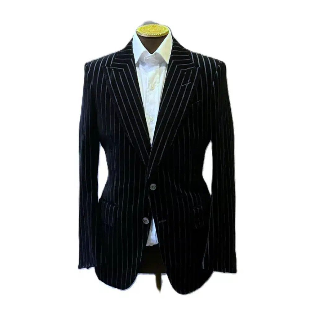 Tom Ford o1loc1c0426 JLPP01 Embossed Velvet Dyllan Jacket in Black Size US M / EU 48-50 / 2 - 2 Thumbnail