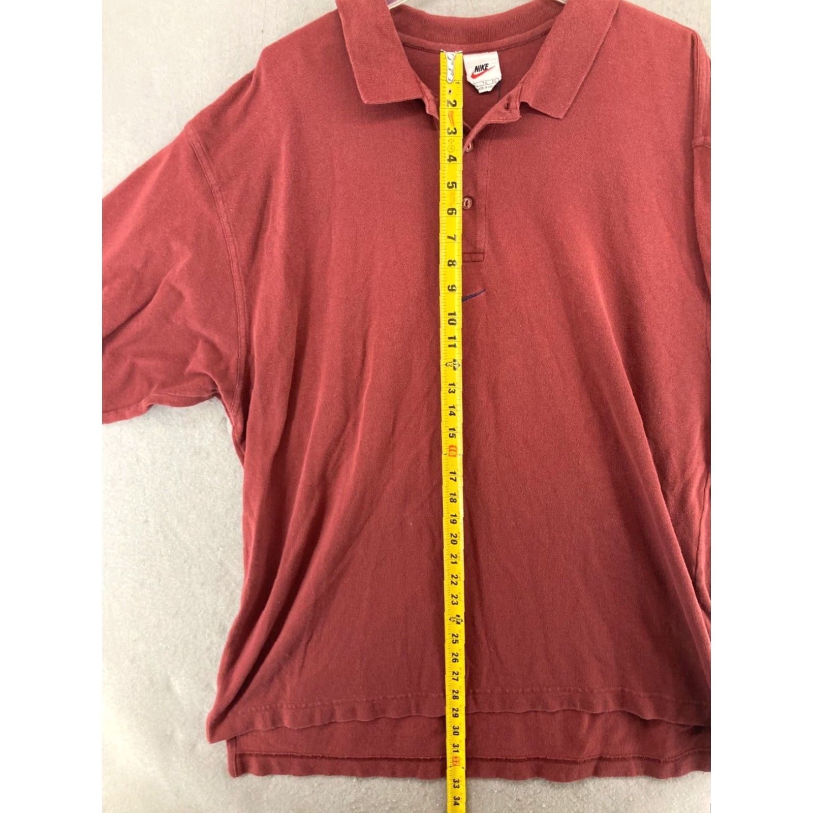 Nike VINTAGE Nike Polo Shirt XL Red 90s Mens Polo Shirt Red Nike Relaxed Size US XL / EU 56 / 4 - 4 Thumbnail