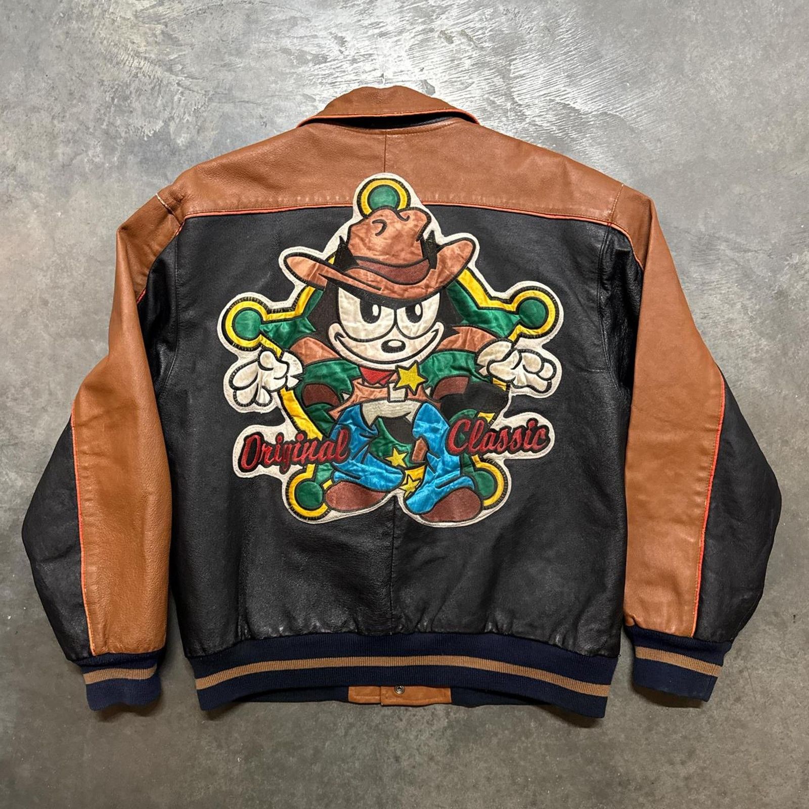 Japanese Brand × Vintage Vintage 90s 80s Felix The Cat Cowboy Classic Leather Jacket Size US M / EU 48-50 / 2 - 1 Thumbnail