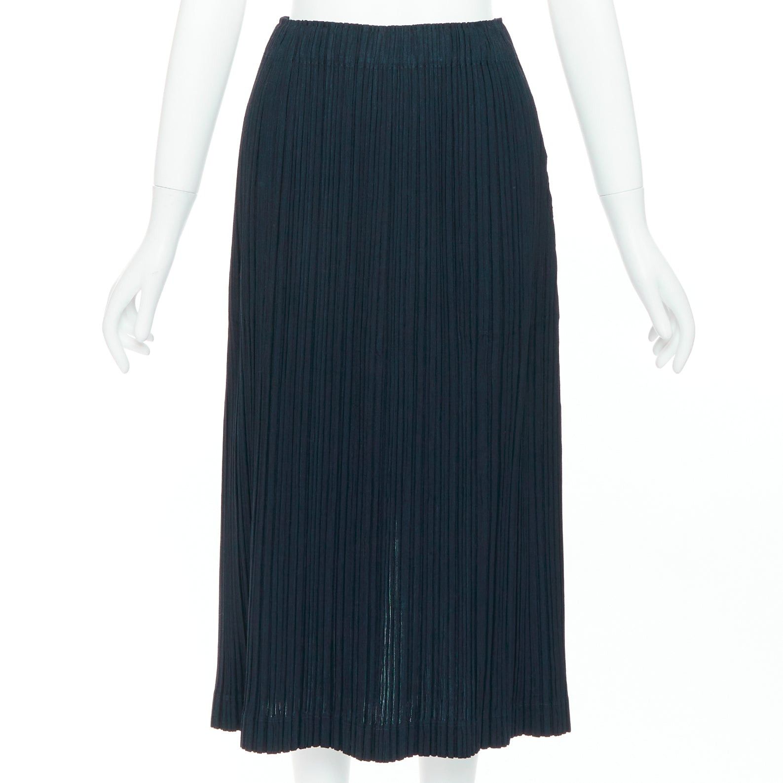 Issey Miyake ISSEY MIYAKE Pleats Please wool blend pleated plisse slit back skirt JP3 L Size 30" / US 8 / IT 44 - 1 Thumbnail