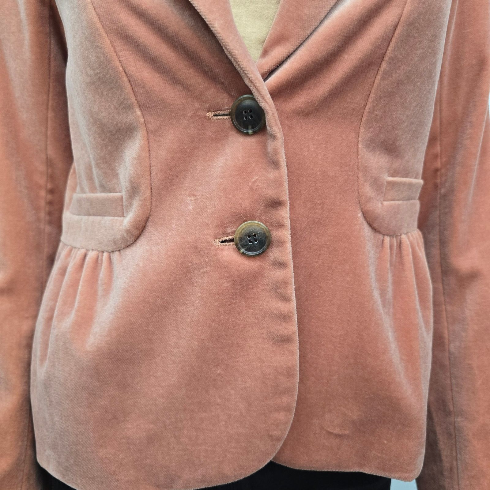 J.Crew J. Crew Velvet Velour Blazer Jacket Peplum Rouching Size 0 Size XS / US 0-2 / IT 36-38 - 6 Thumbnail