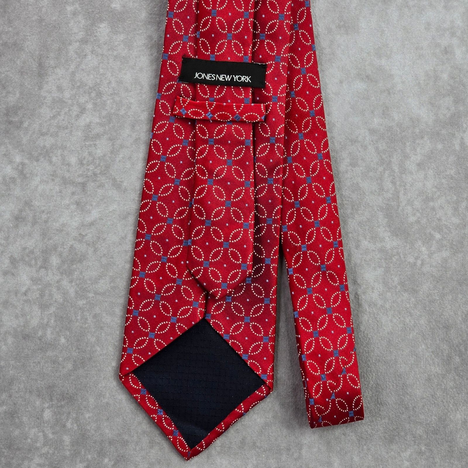 Jones New York Jones New York Red Geometric Floral 100% Silk Neck Tie NWOT Size 28 - 3 Thumbnail