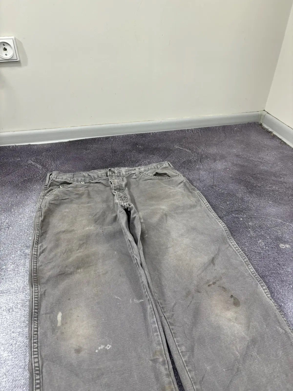 Dickies × Vintage Vintage Dickies Y2K Distressed Gray Work Skate Baggy Pants Size US 36 / EU 52 - 7 Thumbnail