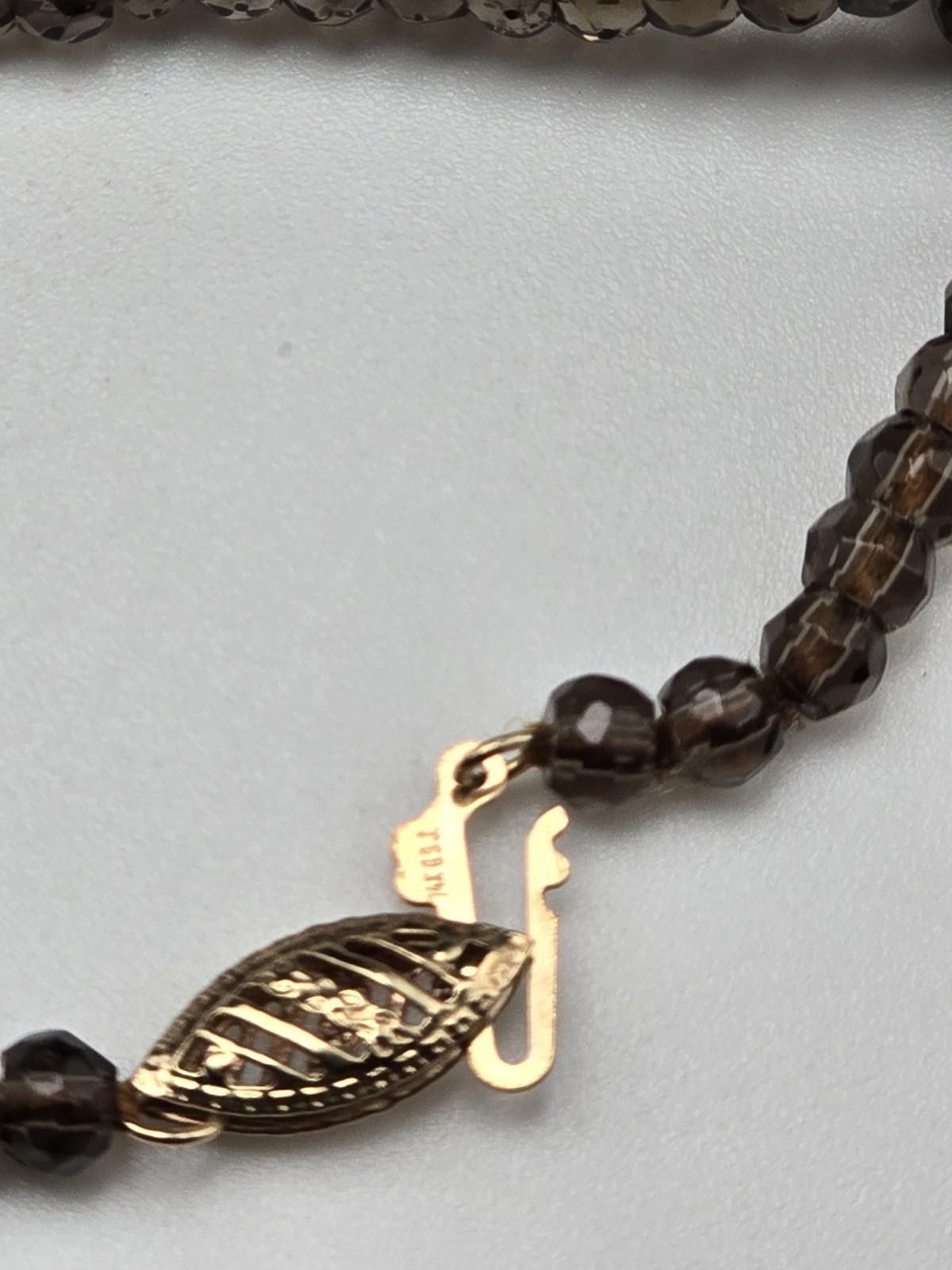 The Unbranded Brand Smoky Quartz Aquamarine Necklace 14k Gold Clasp & Spacers Size ONE SIZE - 5 Thumbnail