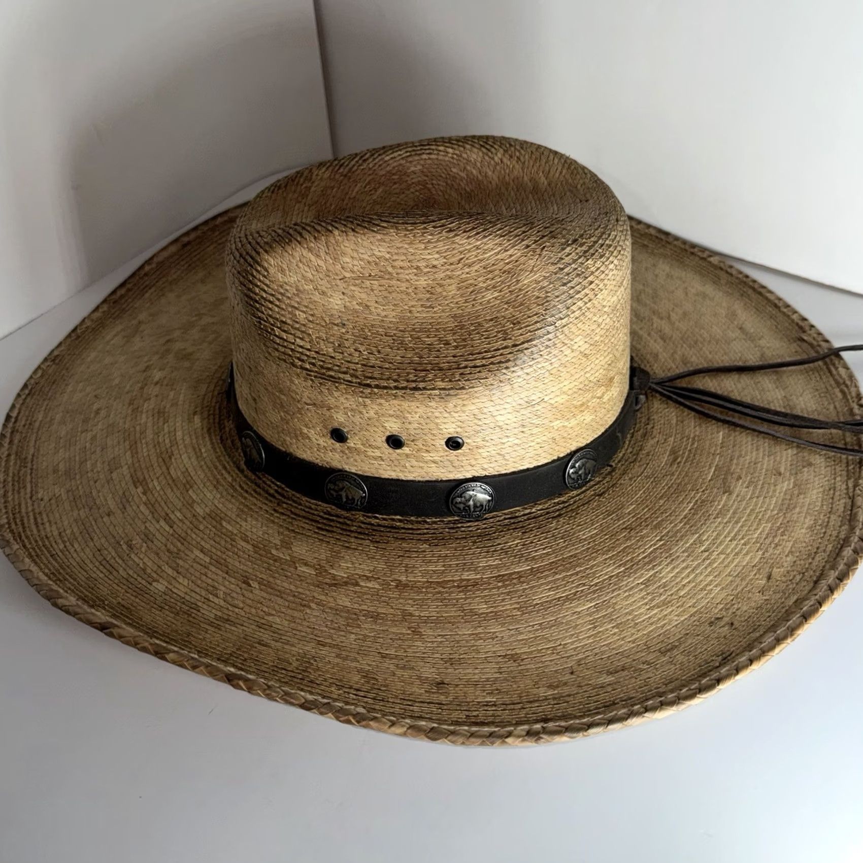 Vintage Cavender's Ranch Collection Straw Cowboy Hat Size 7 NEW Cowboy Hat Men Brown Straw Lightweight Wide Brim western Cowboy 7 Mens Size ONE SIZE - 3 Thumbnail
