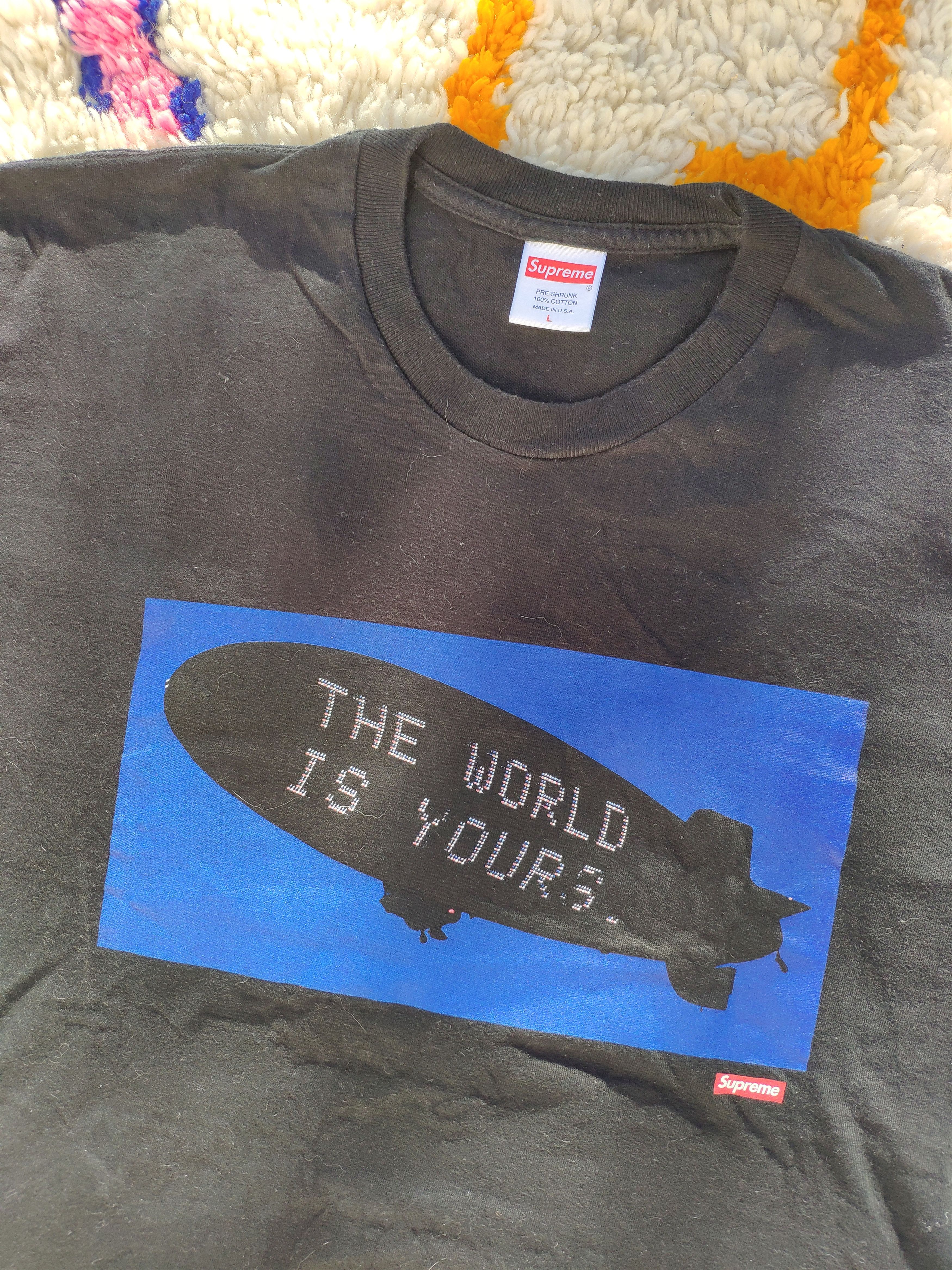 Supreme Supreme X Scarface The World Is Yours Blimp Tee Black FW17 Size US L / EU 52-54 / 3 - 7 Thumbnail